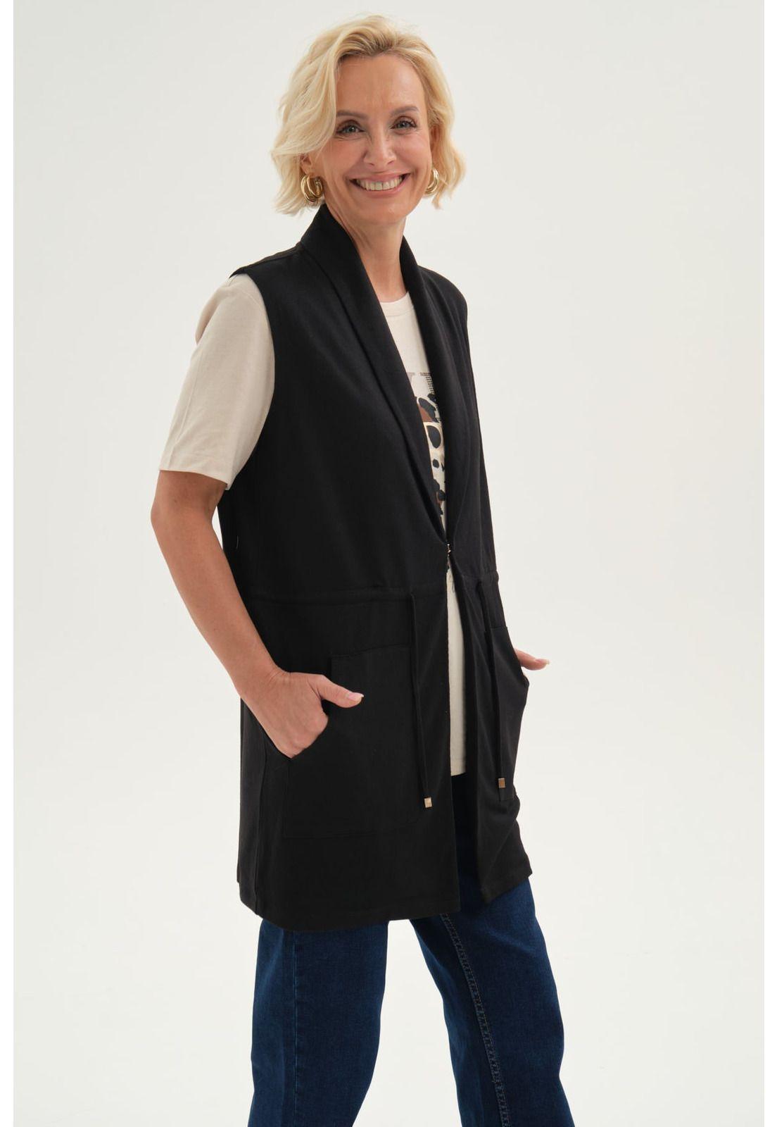Sweater Mujer Abierto Negro-1