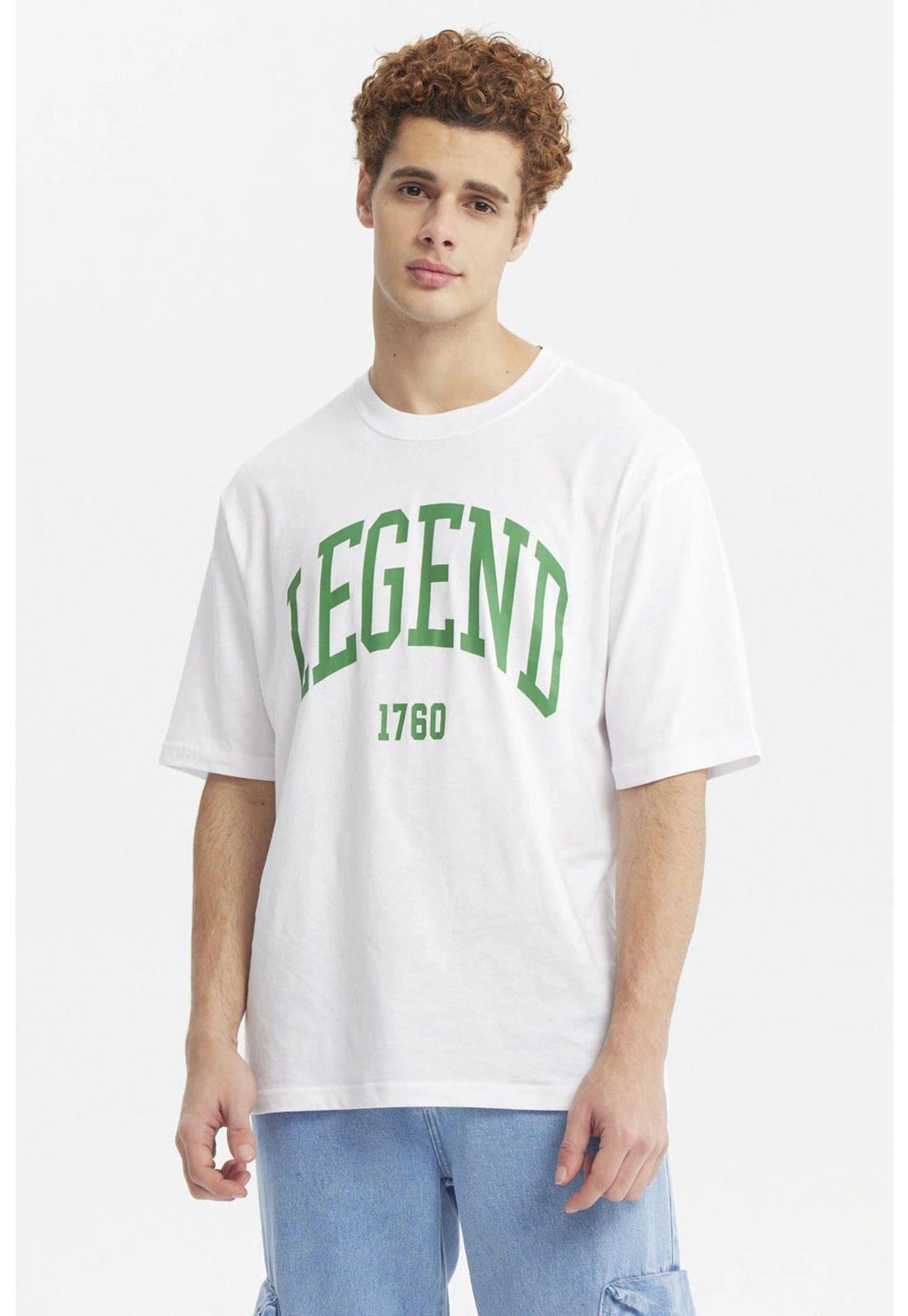 Polera Hombre Oversize Estampada Blanco-0