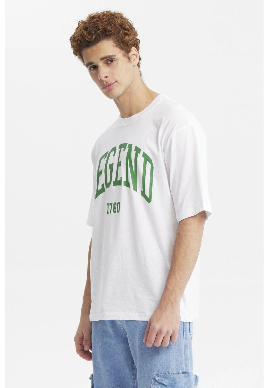 Polera Hombre Oversize Estampada Blanco-1