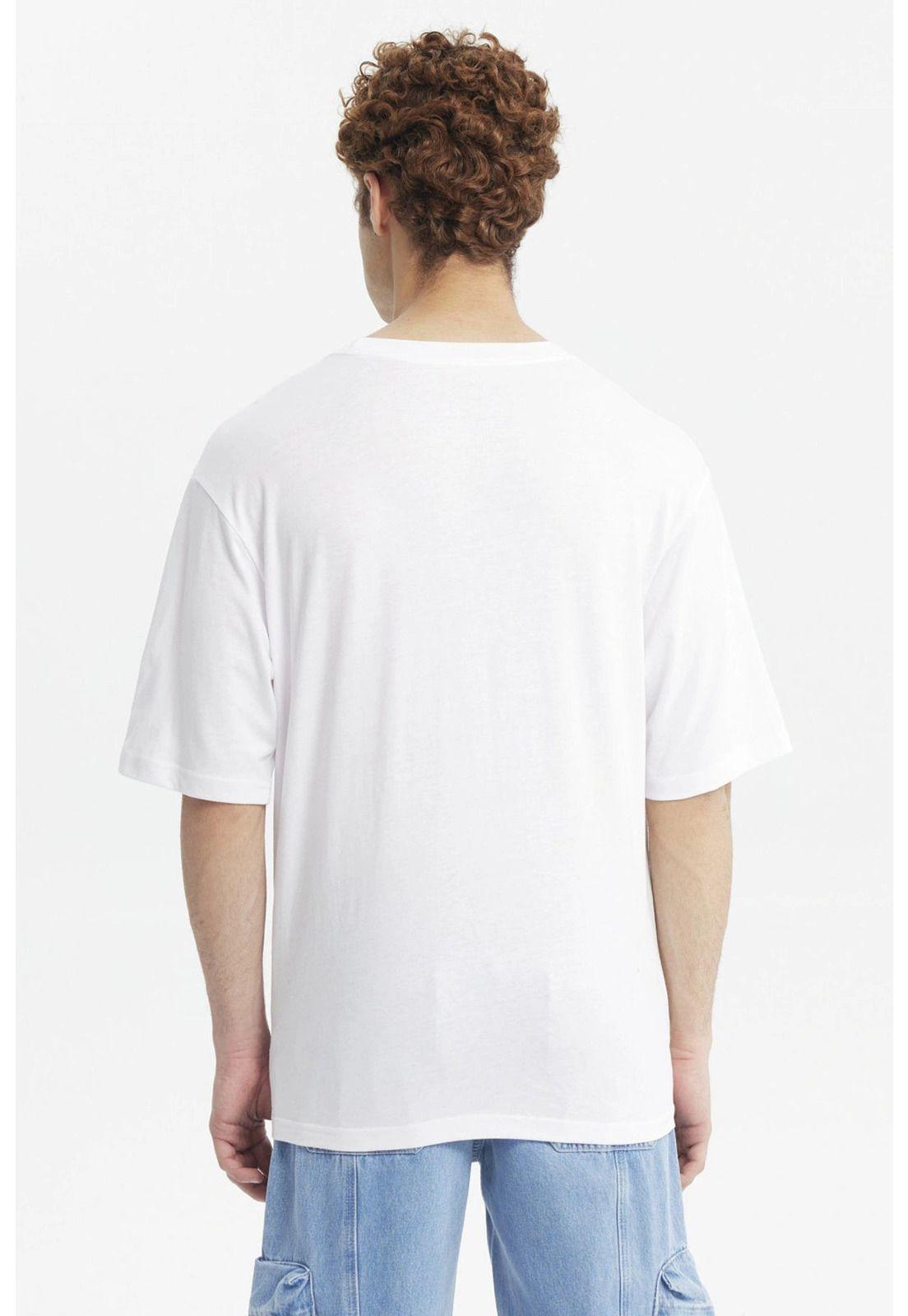 Polera Hombre Oversize Estampada Blanco-2