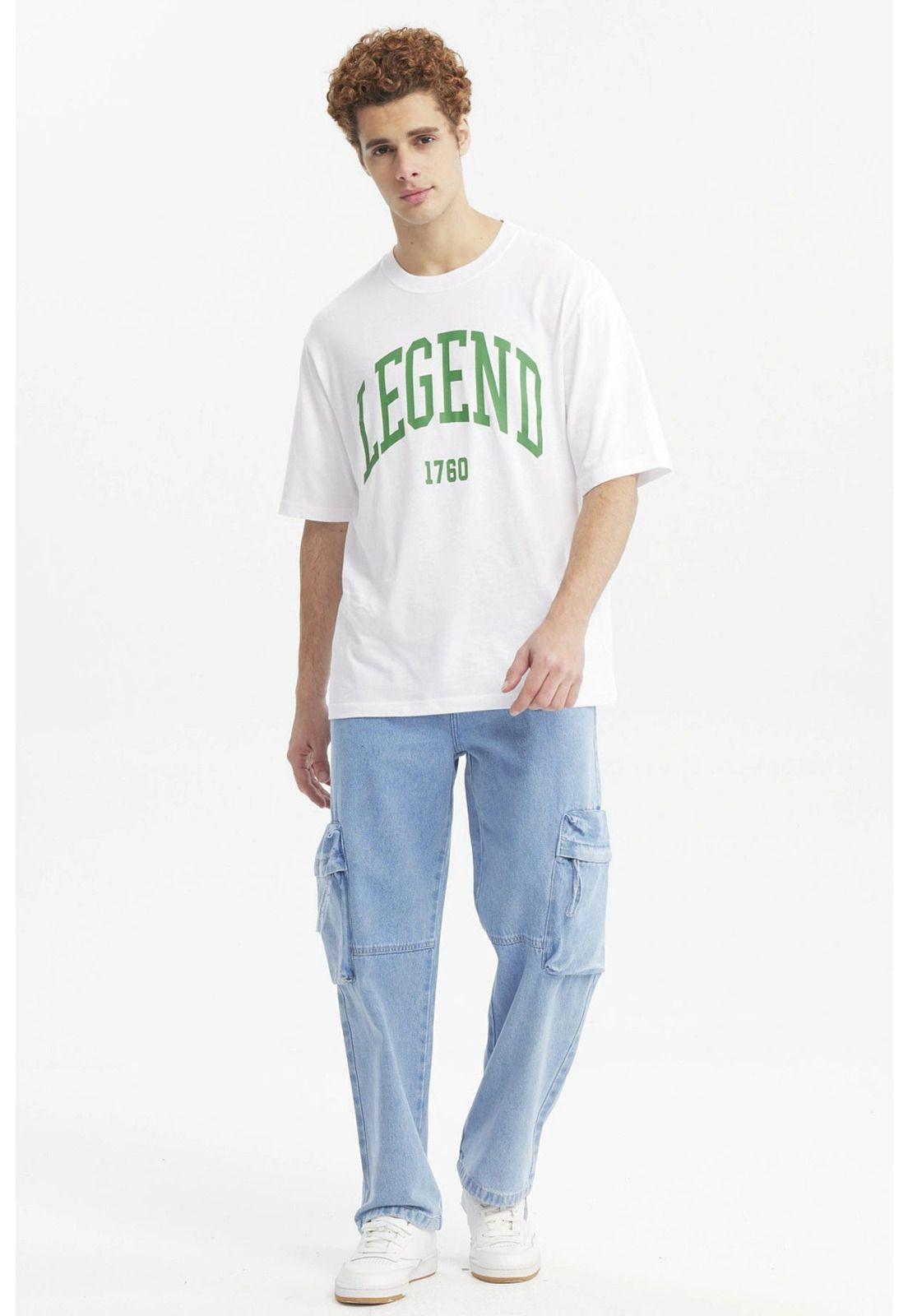 Polera Hombre Oversize Estampada Blanco-3