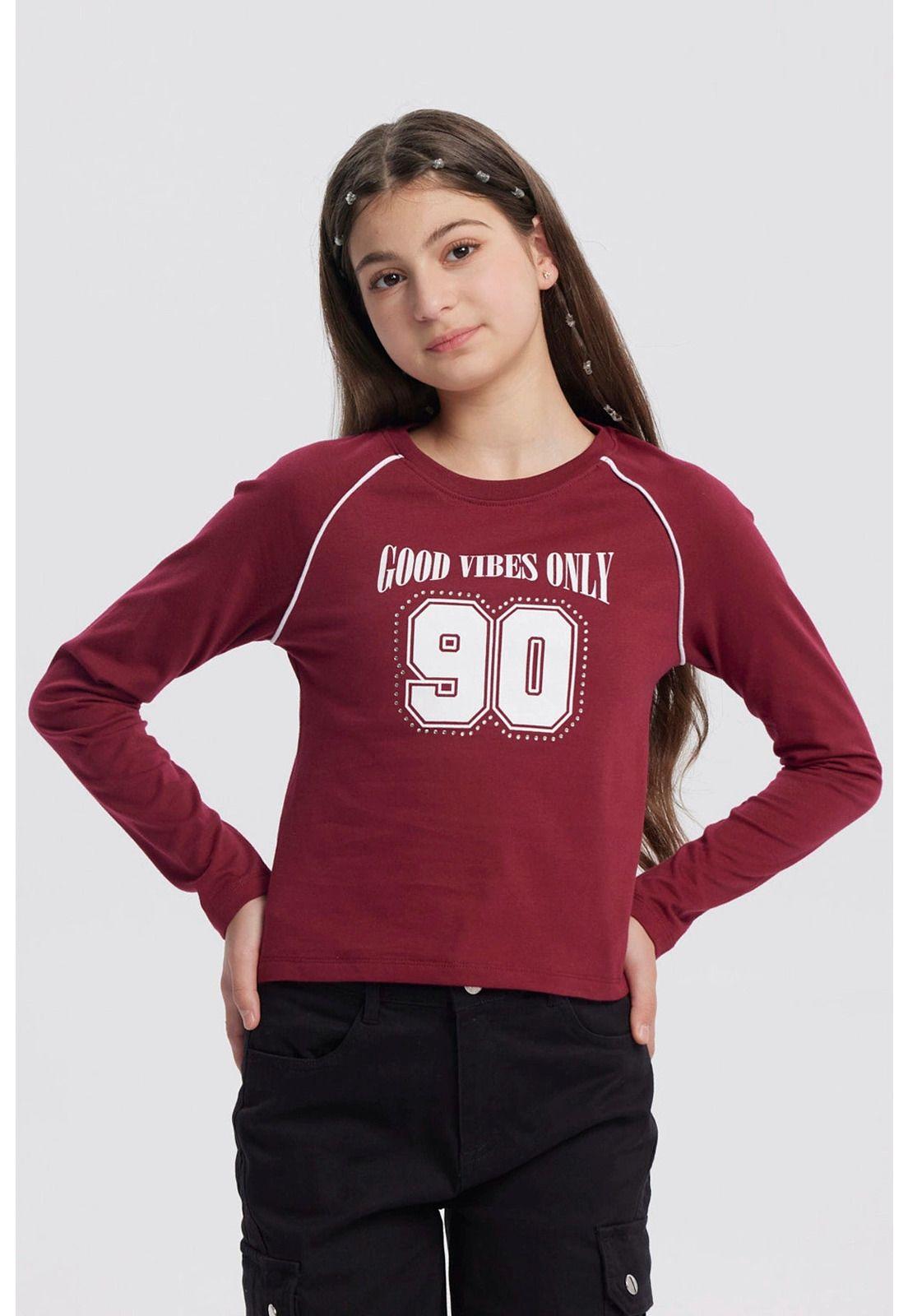 Polera Niña Cuello Redondo Rojo-0