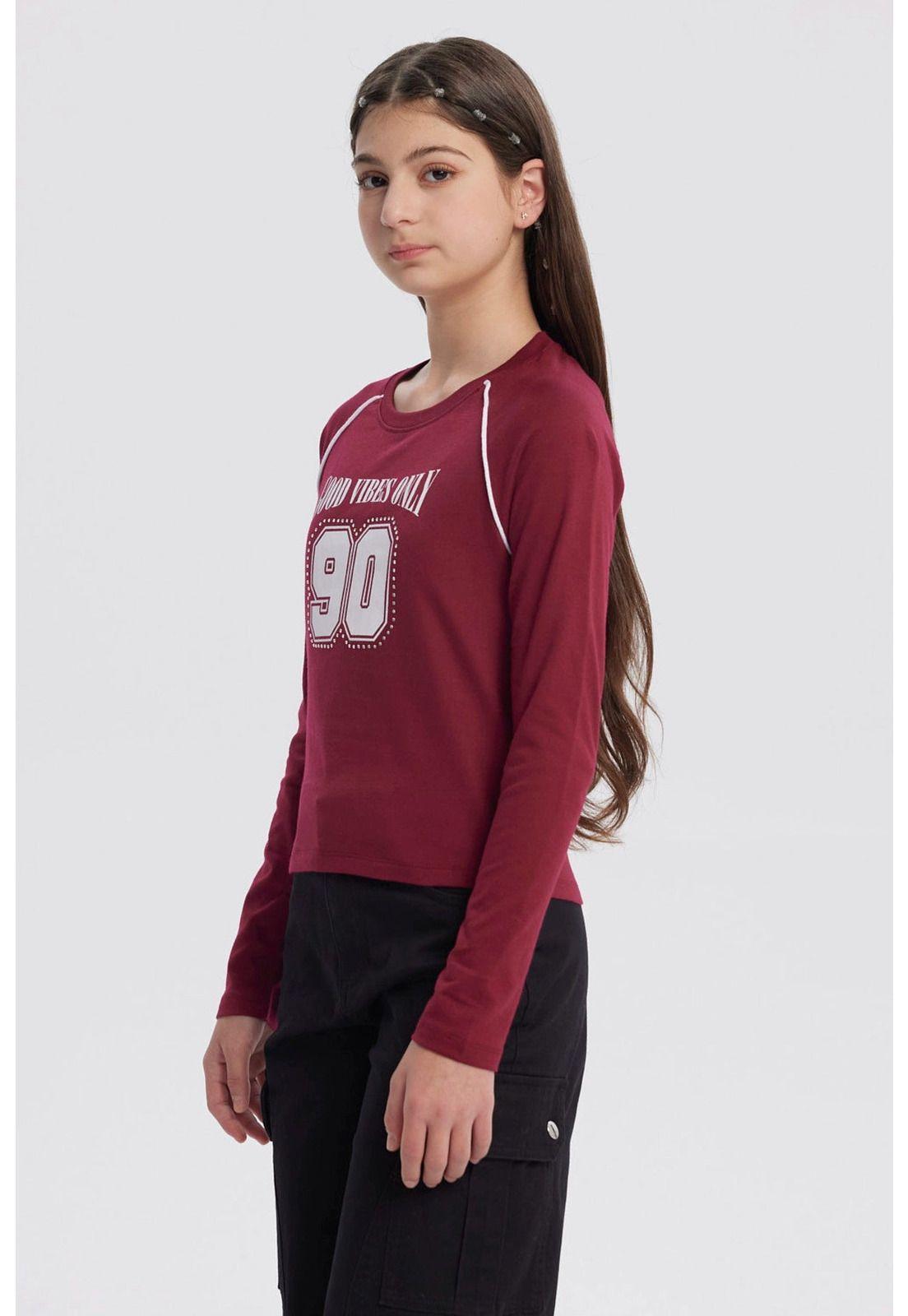 Polera Niña Cuello Redondo Rojo-1