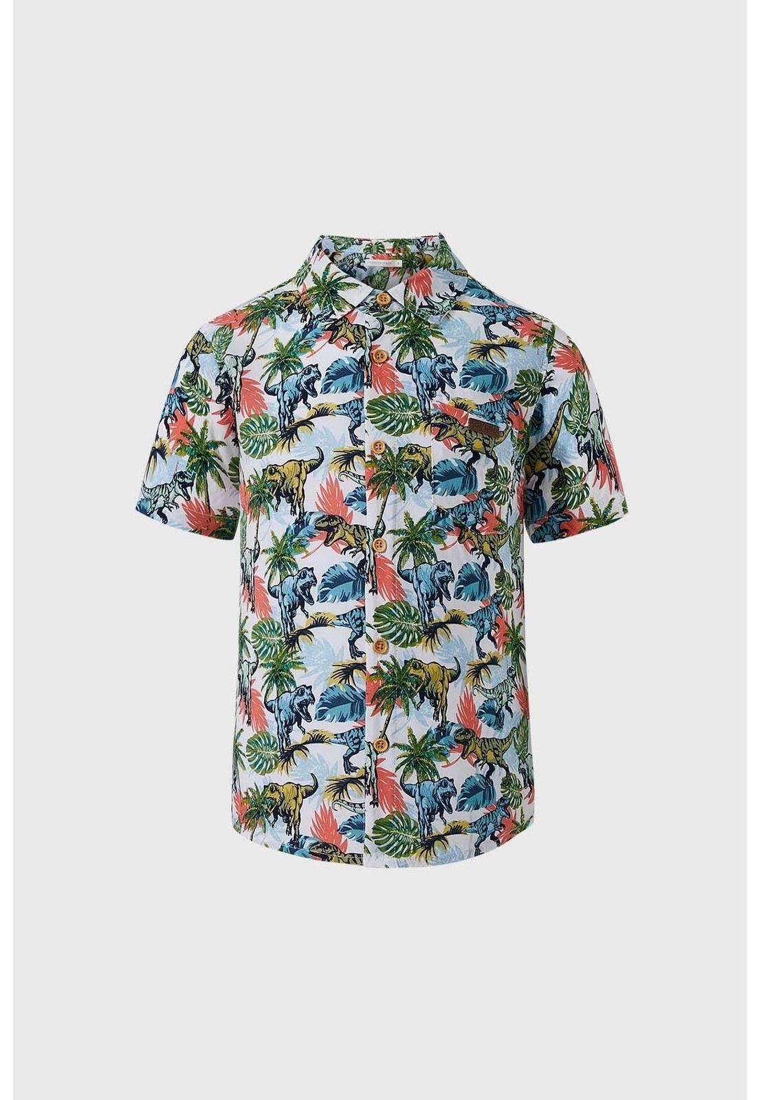 Camisa Niño Guayabera Print Blanco-0