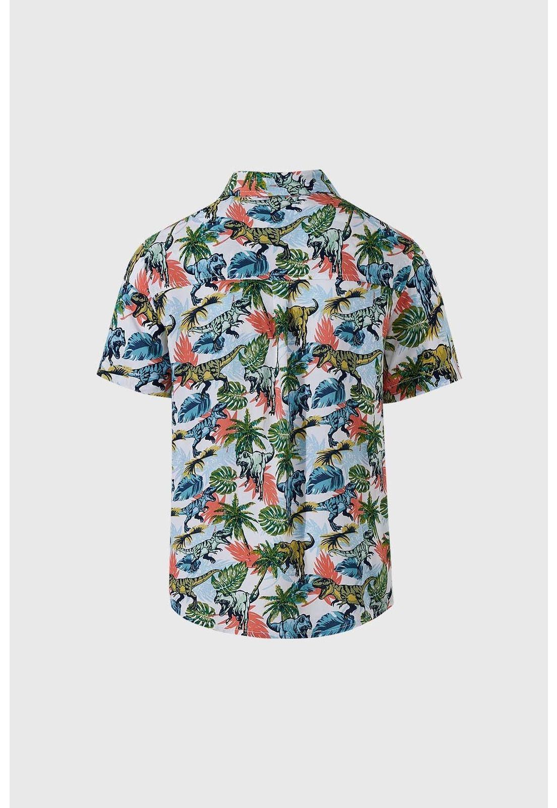 Camisa Niño Guayabera Print Blanco-1