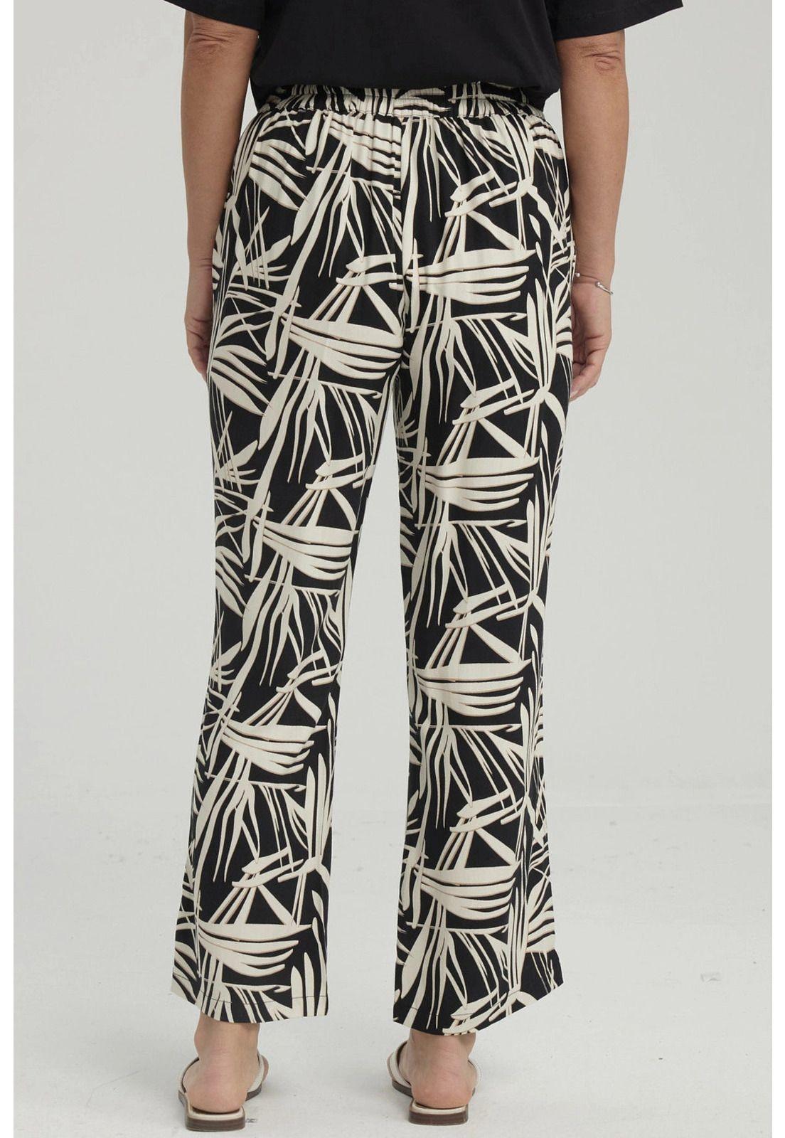 Pantalón Pescador Mujer Print Negro-2