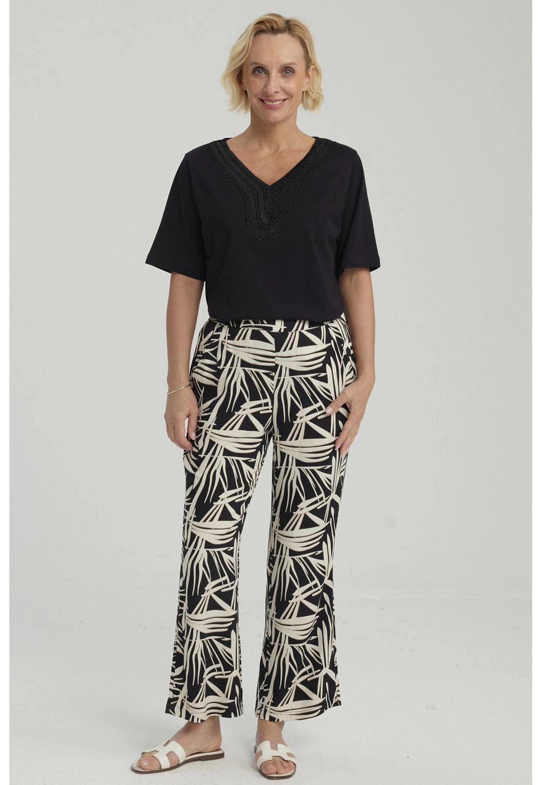 Pantalón Pescador Mujer Print Negro-3
