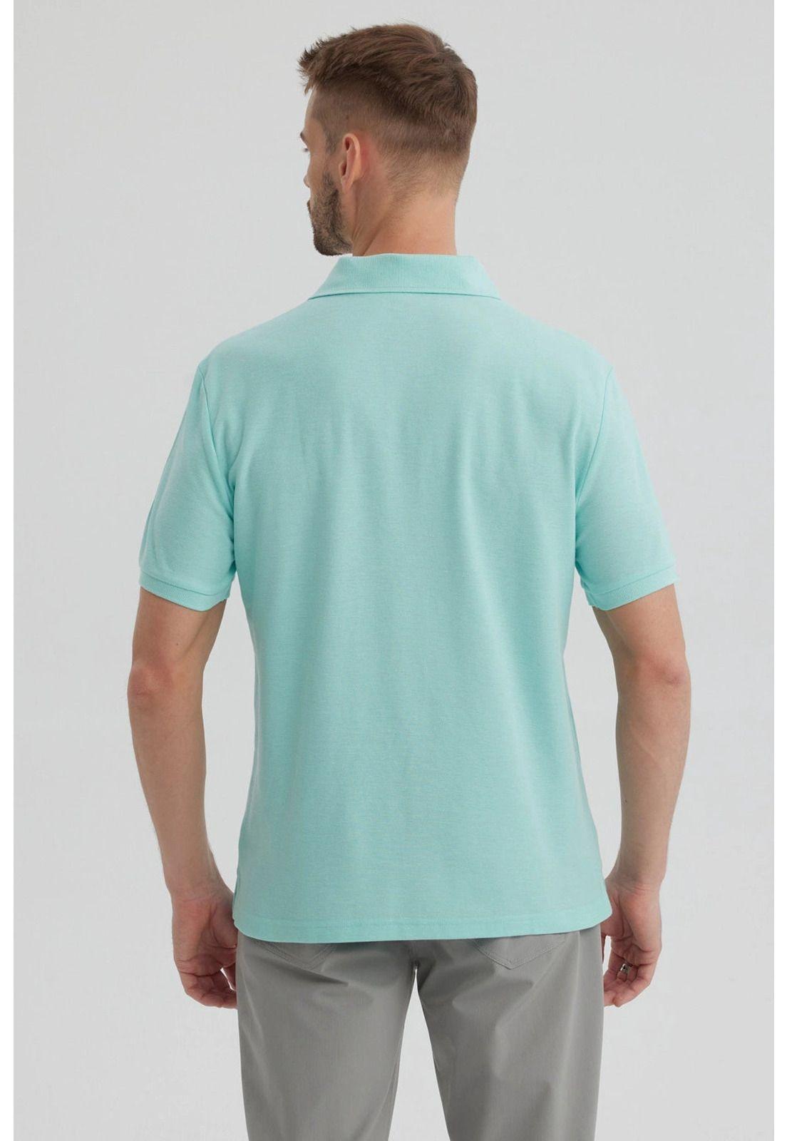 Polera Hombre Pique Básica Lisa Verde Claro- ll-2