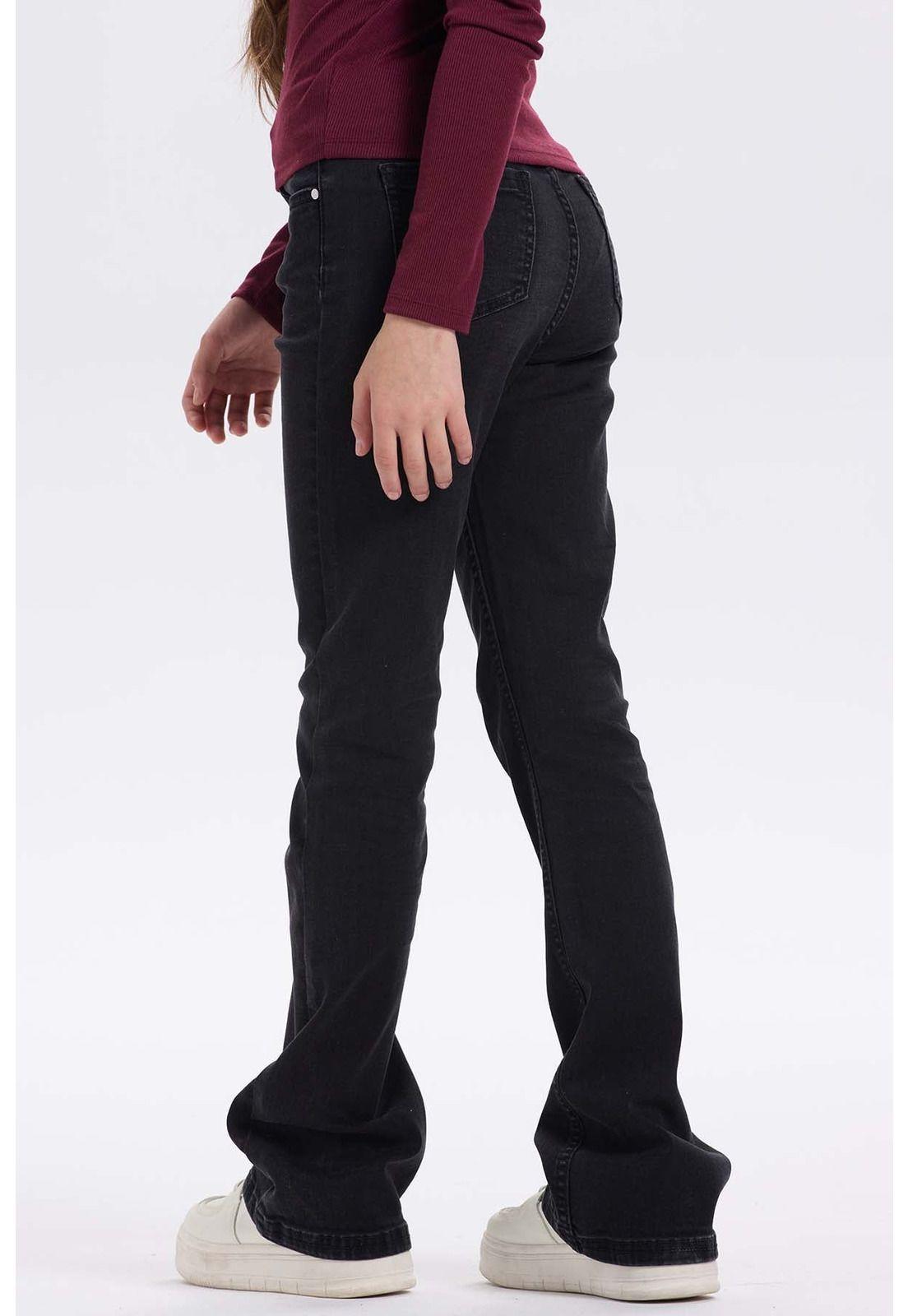 Jeans Niña Básico Flare Negro-2