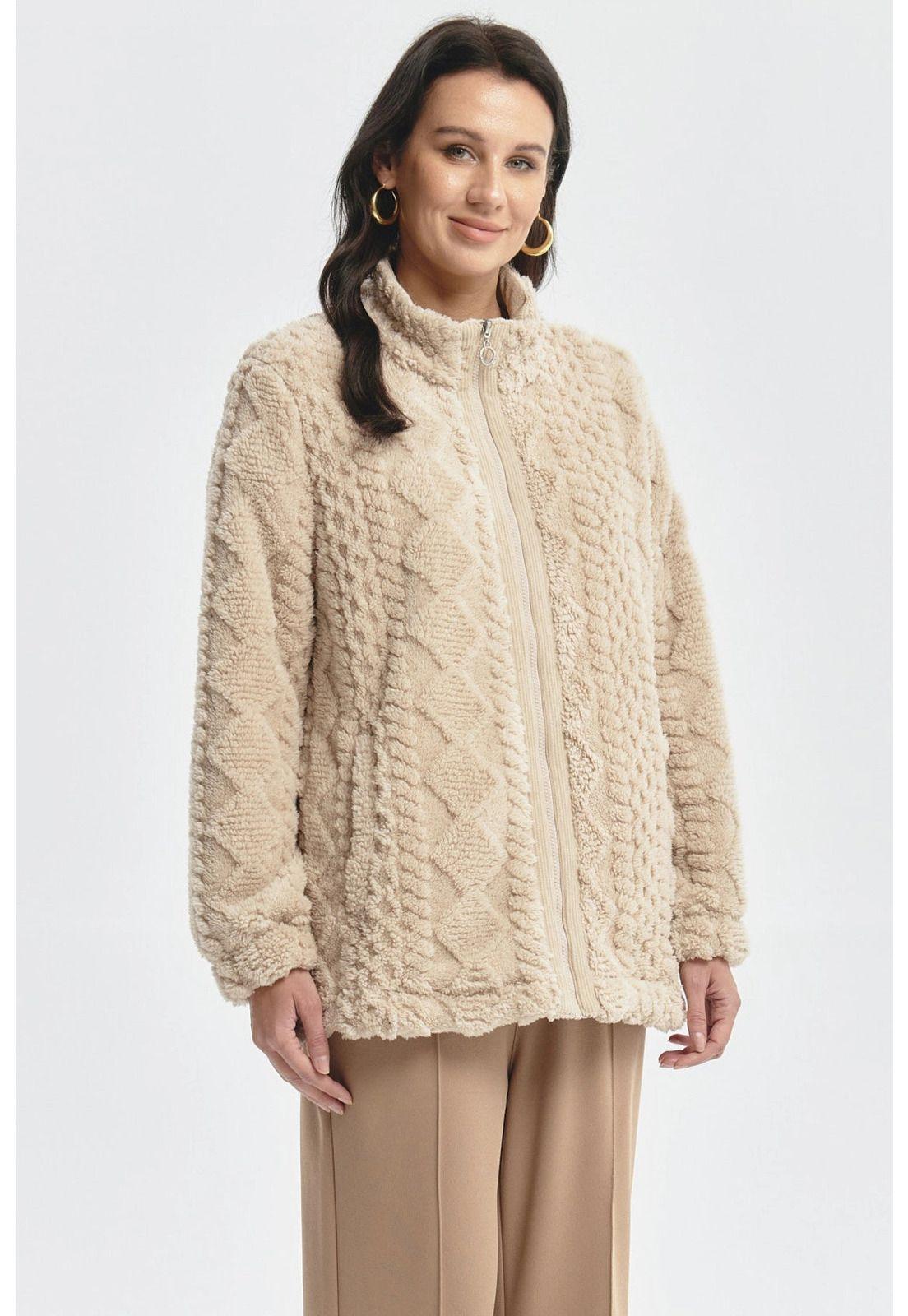 Polar Mujer Textura Beige-1