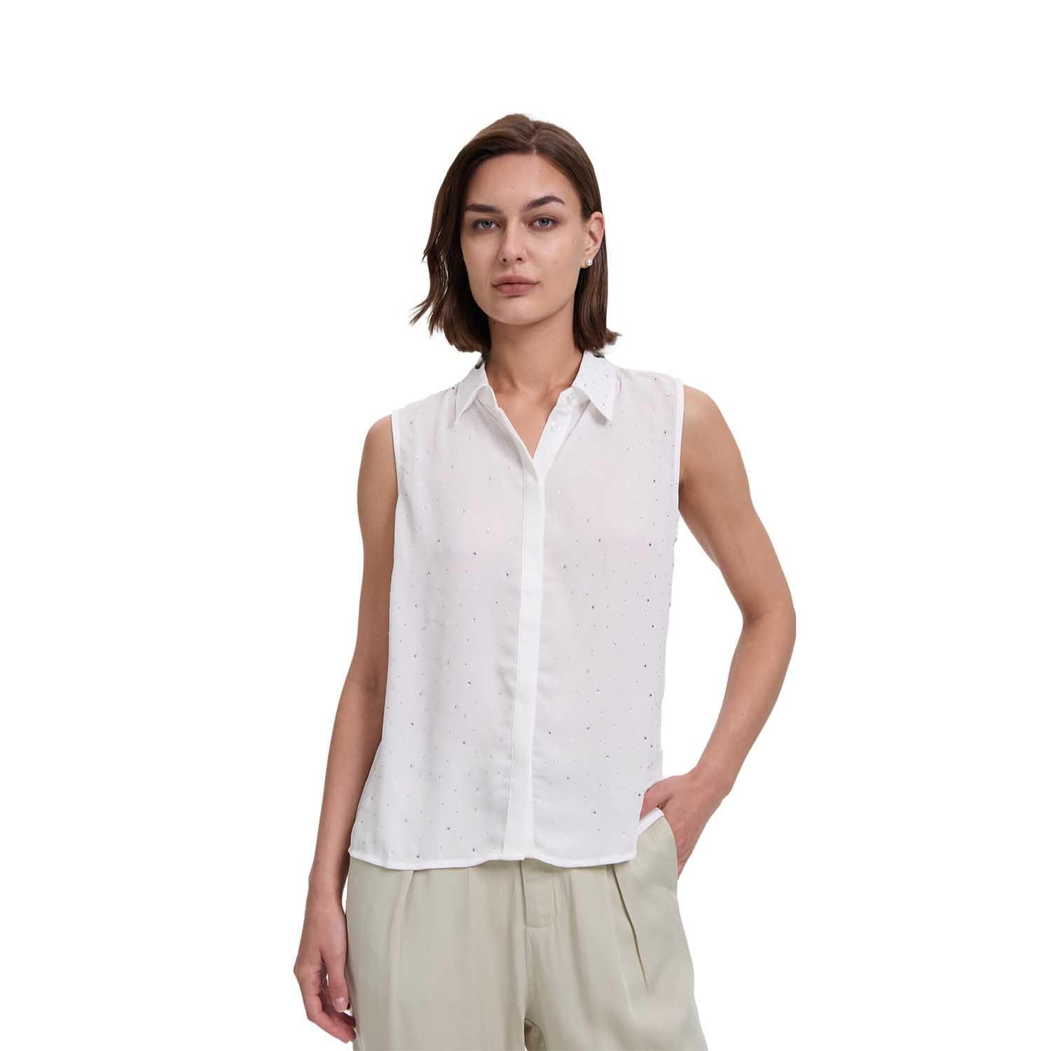 Blusa Mujer Abotonada Aplicación Crudo Fashion's Park-0