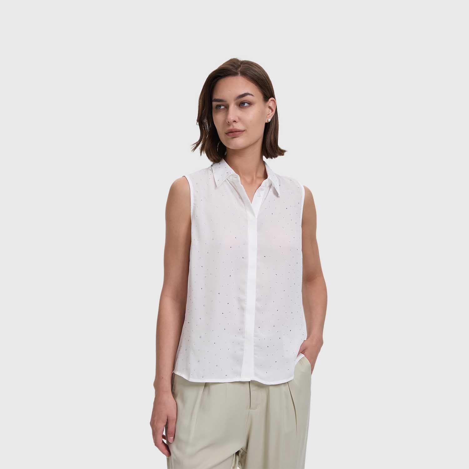 Blusa Mujer Abotonada Aplicación Crudo Fashion's Park-1