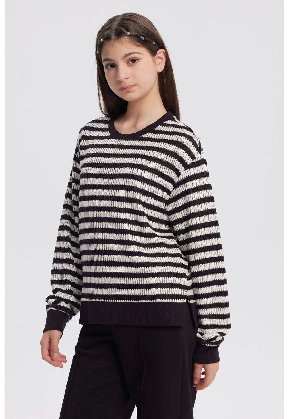 Polerón Niña Cuello Redondo Negro-1