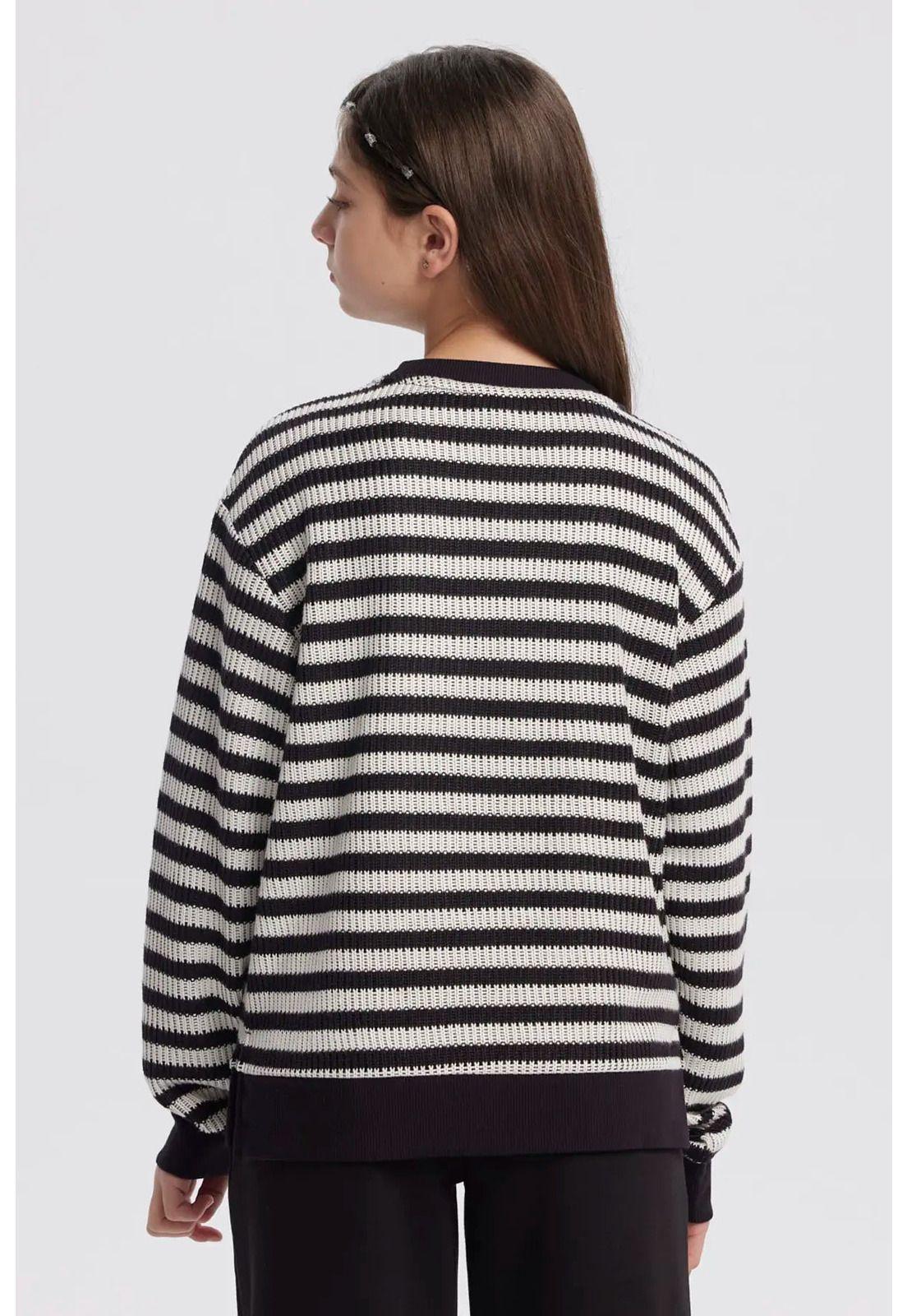 Polerón Niña Cuello Redondo Negro-2