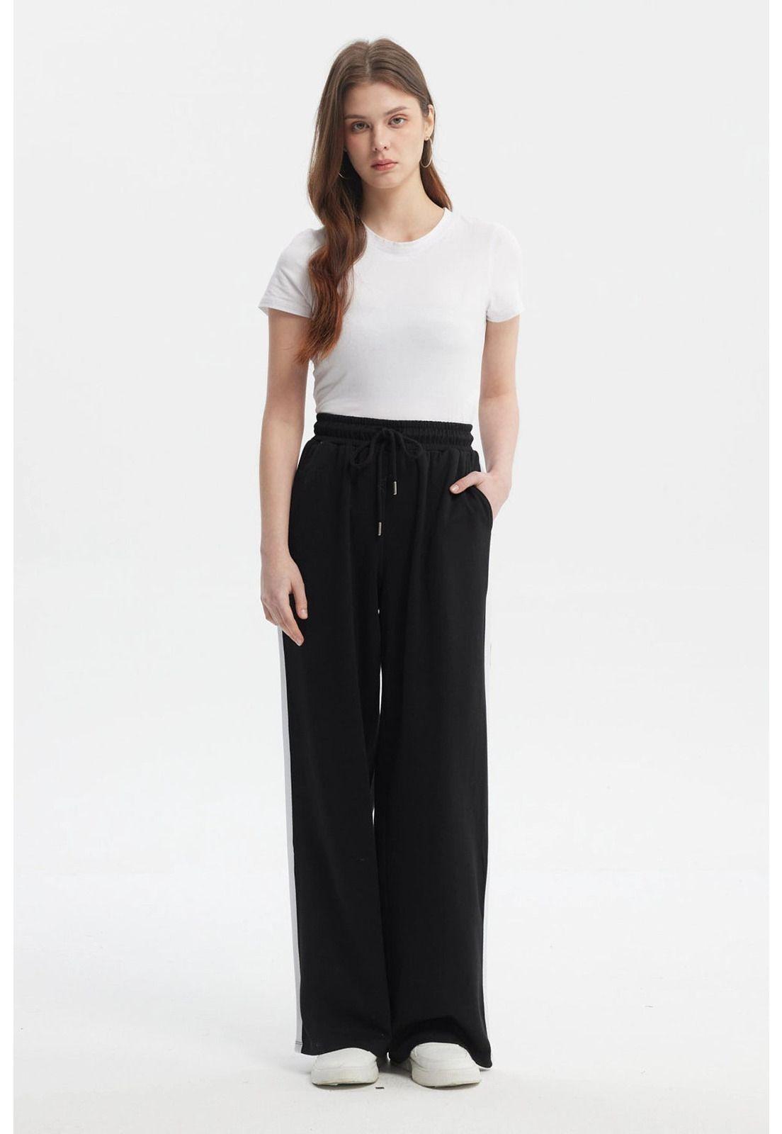 Pantalón Buzo Mujer Calce Recto Negro - lV-3