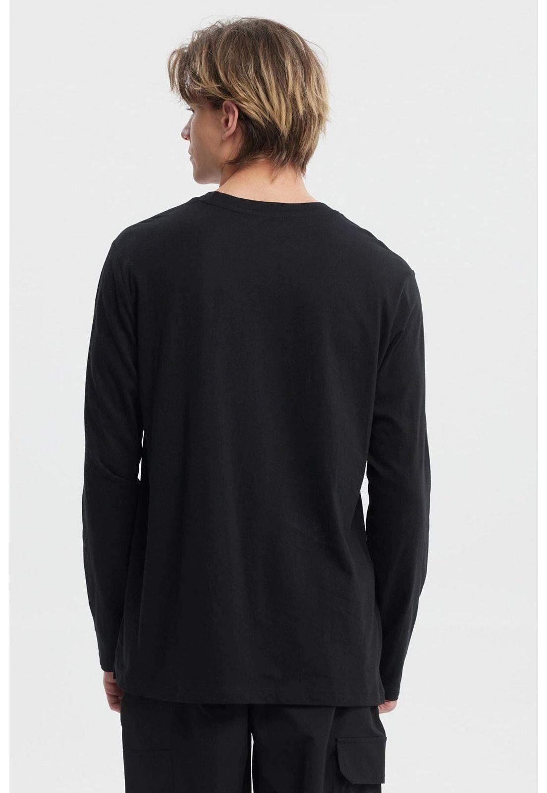 Polera Hombre Print Frontal Negro-2