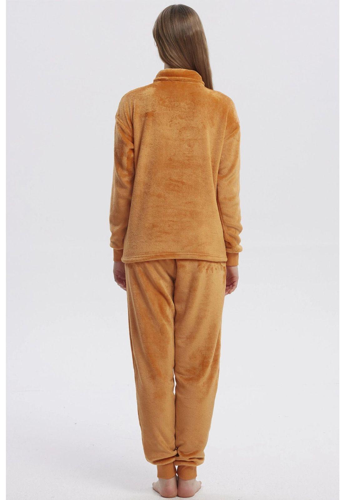 Pijama Mujer Pijama Polera Y Pantalón Naranjo-1