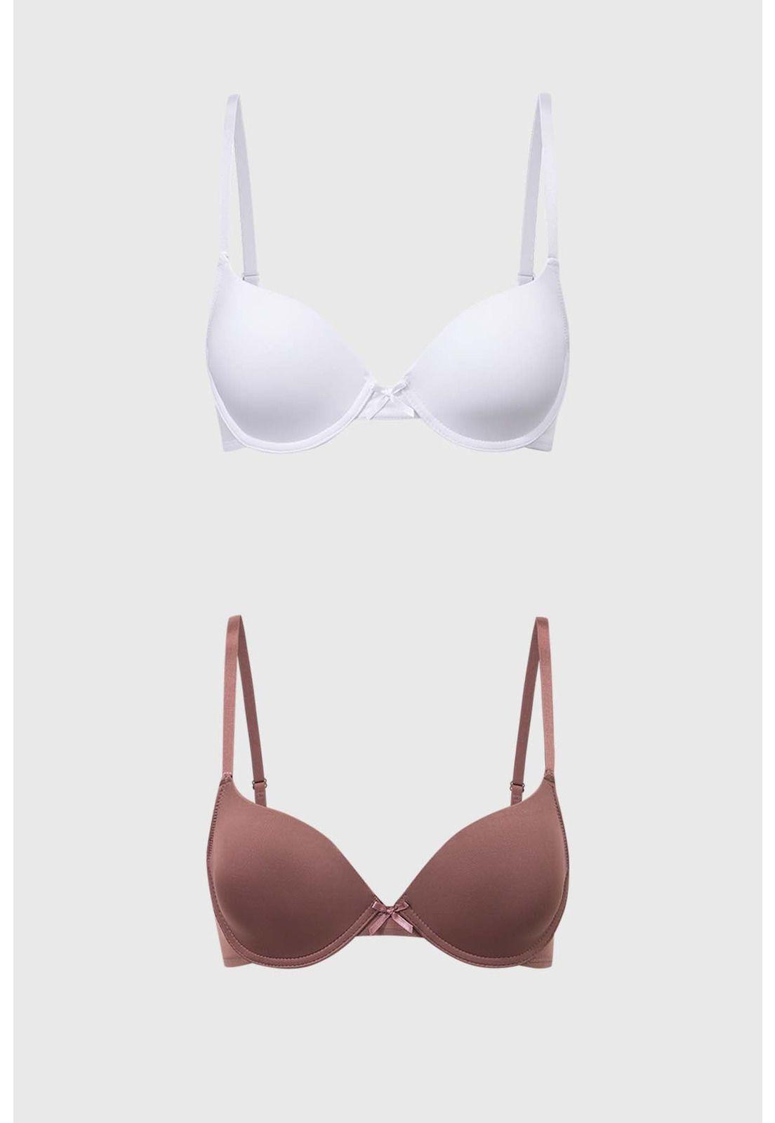 Sostén Mujer Bipack Copa Soft Liso Café Claro-0