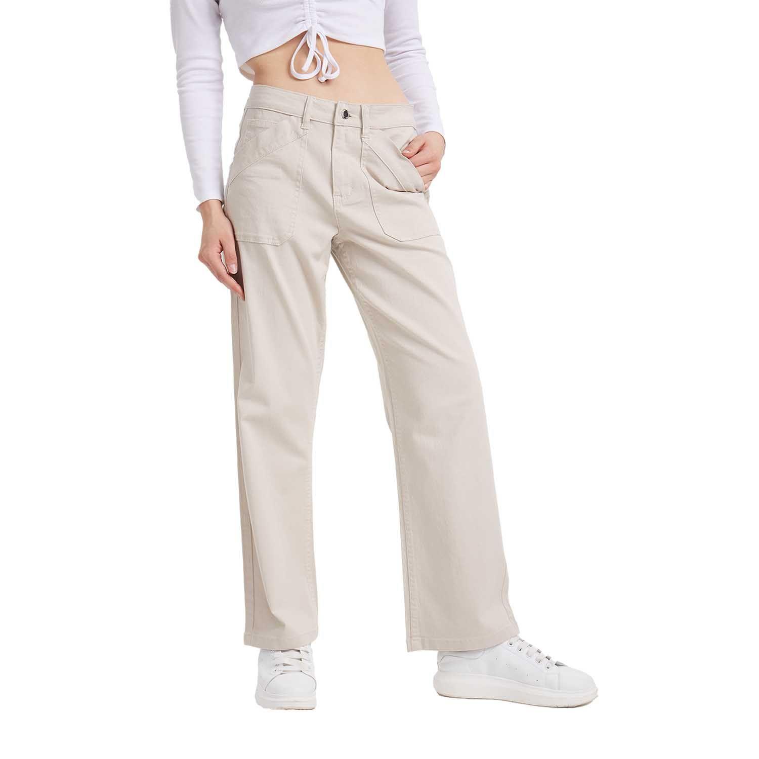 Jeans Mujer Recto Color Crudo-0