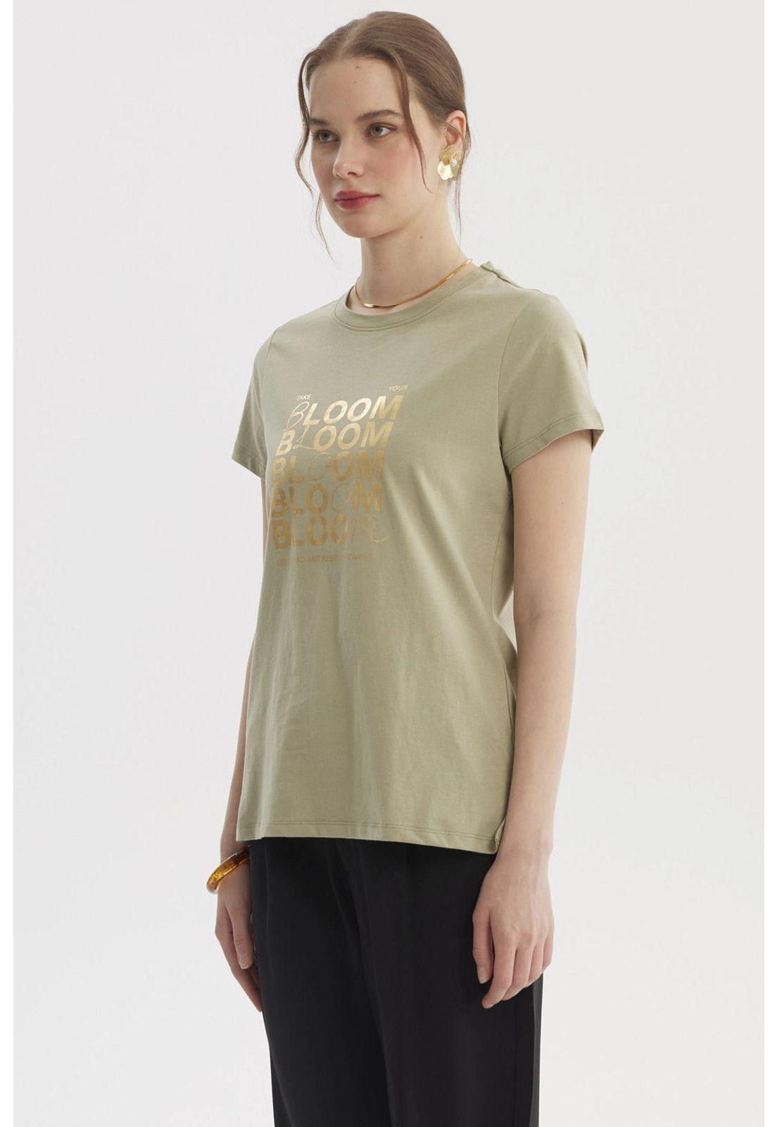 Polera Mujer Print Posicional Verde-1