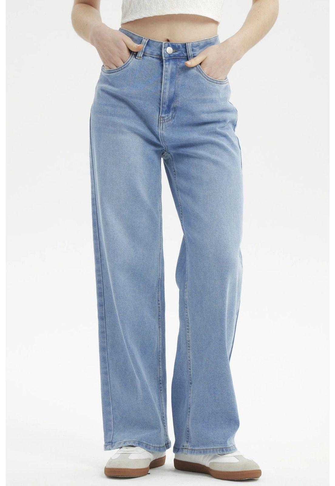 Jeans Mujer Baggy Azul Claro-0