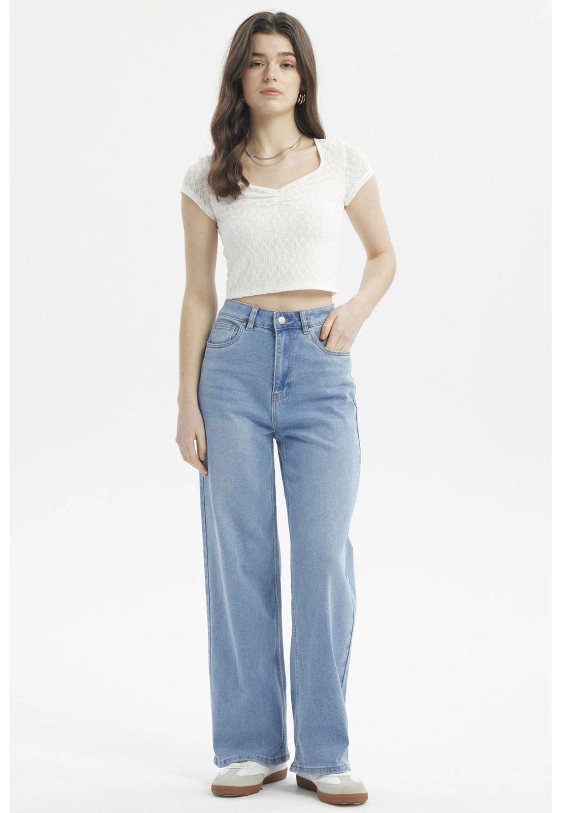 Jeans Mujer Baggy Azul Claro-3