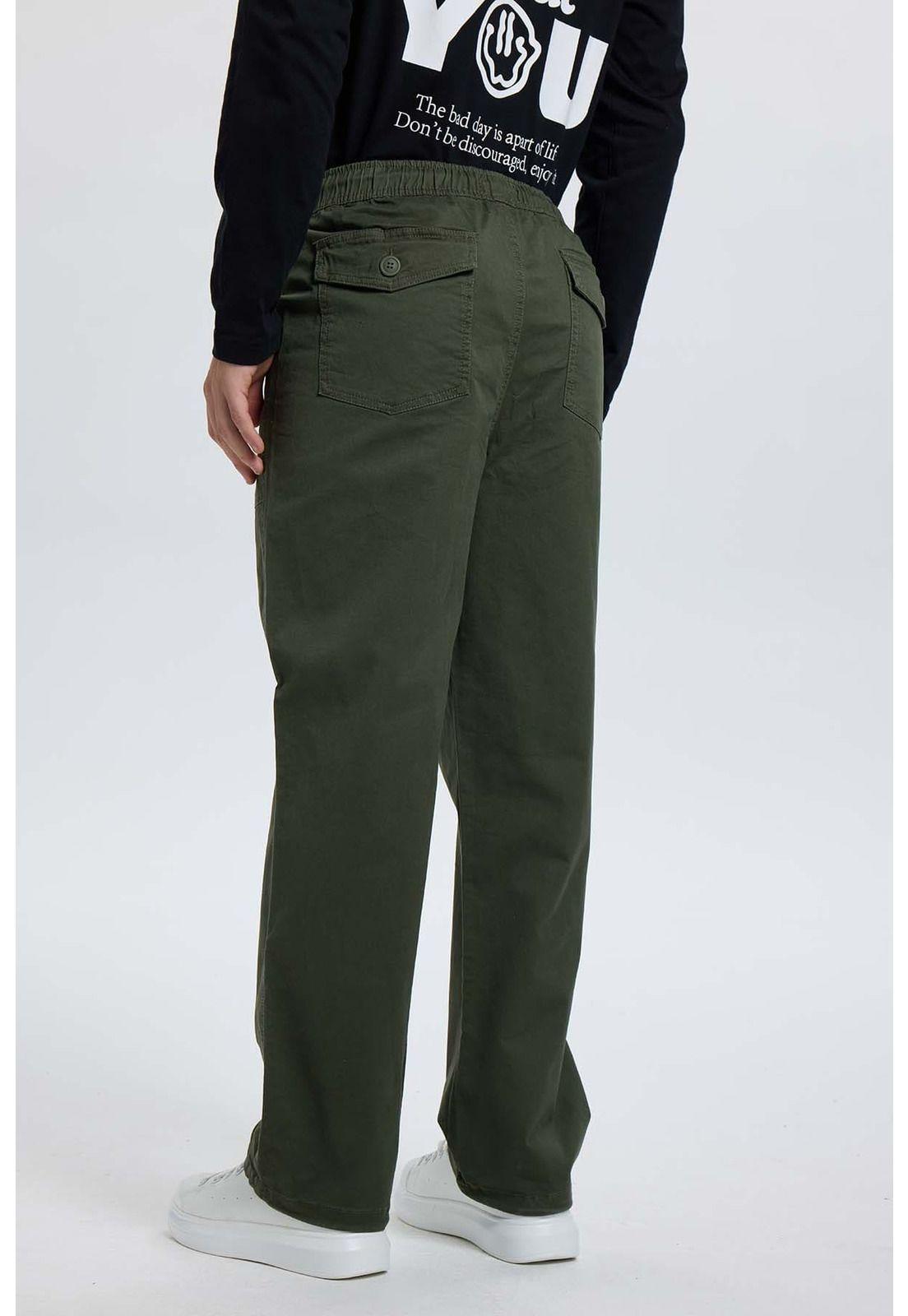Pantalón Hombre Gabardina Cargo Verde-2
