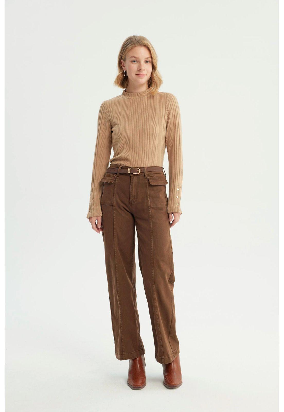 Polera Mujer Ajustado Beige - ll-3