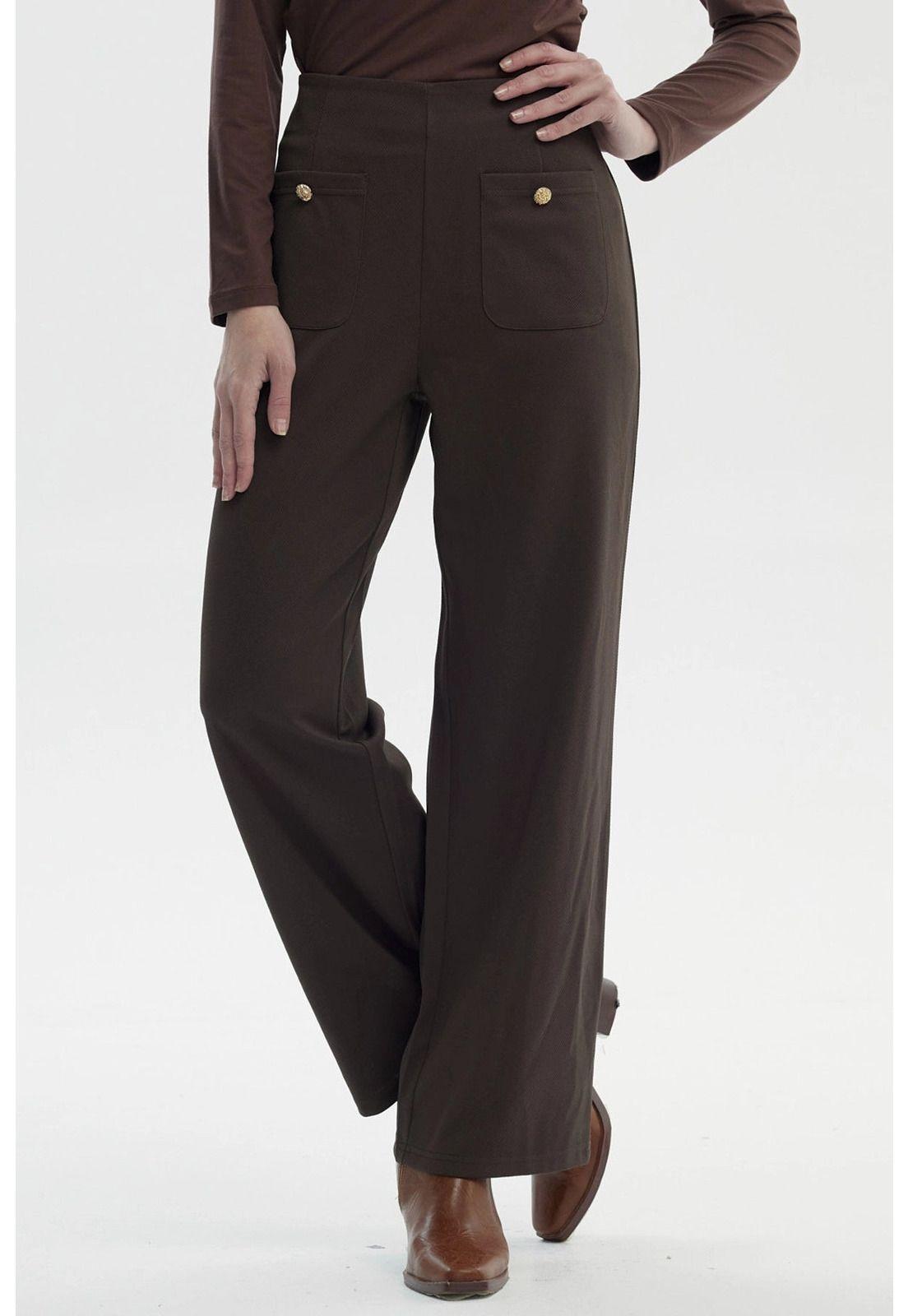 Pantalón Mujer Calce Recto Chocolate - lV-0