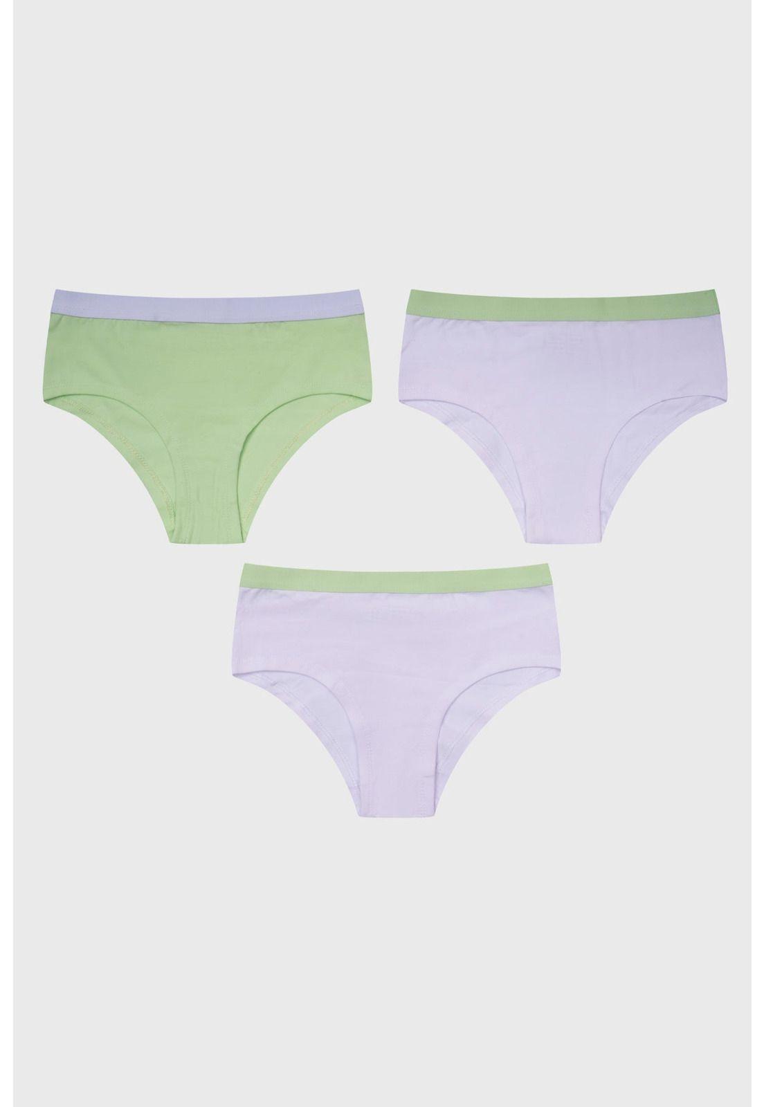 Calzón Niña Pantaleta Tripack Verde Claro-0