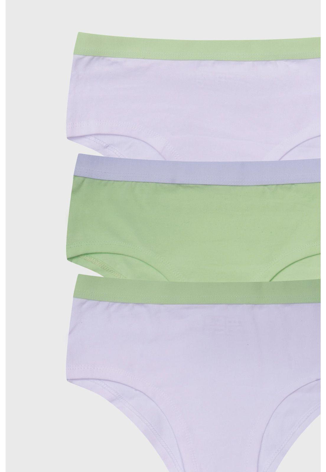 Calzón Niña Pantaleta Tripack Verde Claro-1