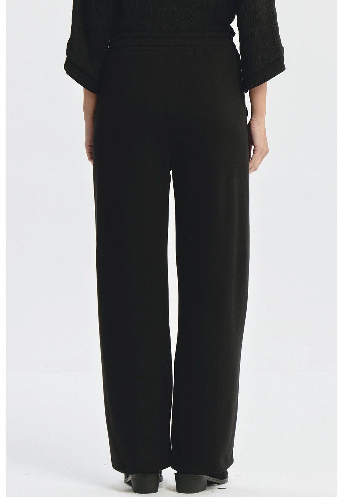 Pantalón Buzo Mujer Con Costura Frontal Negro-2