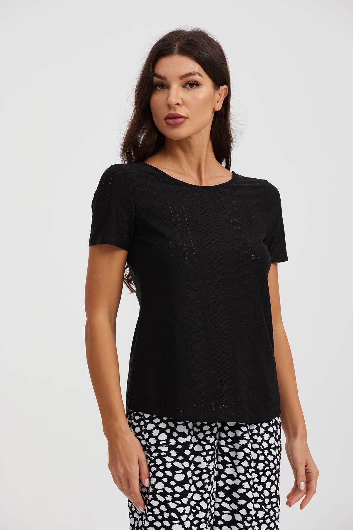 Polera Mujer Macramé Negro-0