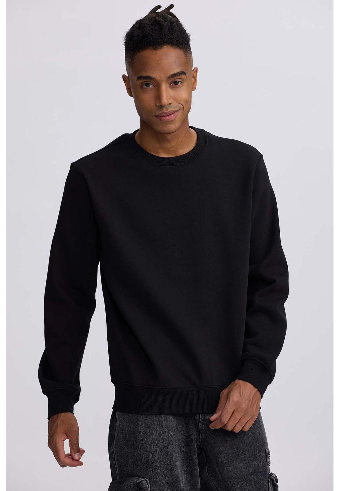 Polerón Hombre Liso Negro-1