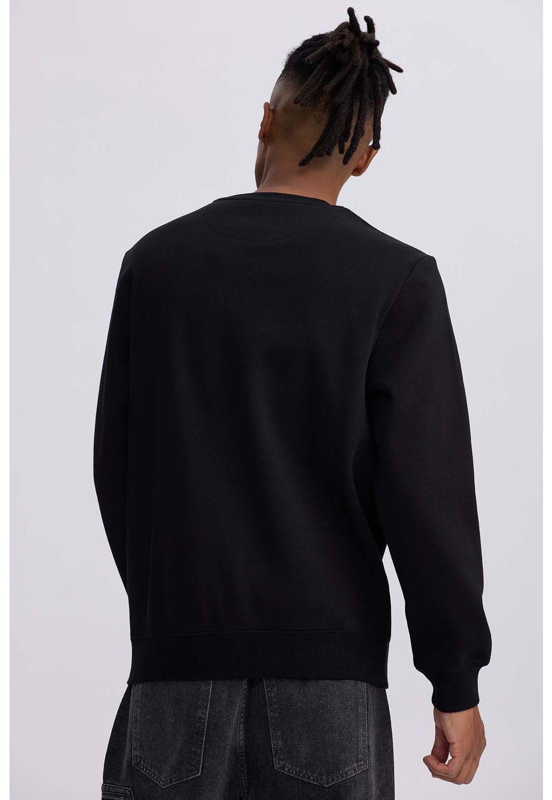 Polerón Hombre Liso Negro-2