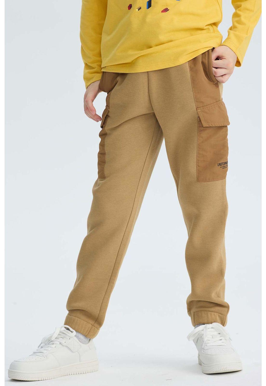 Pantalón Buzo Niño Jogger Cargo Kaki-0