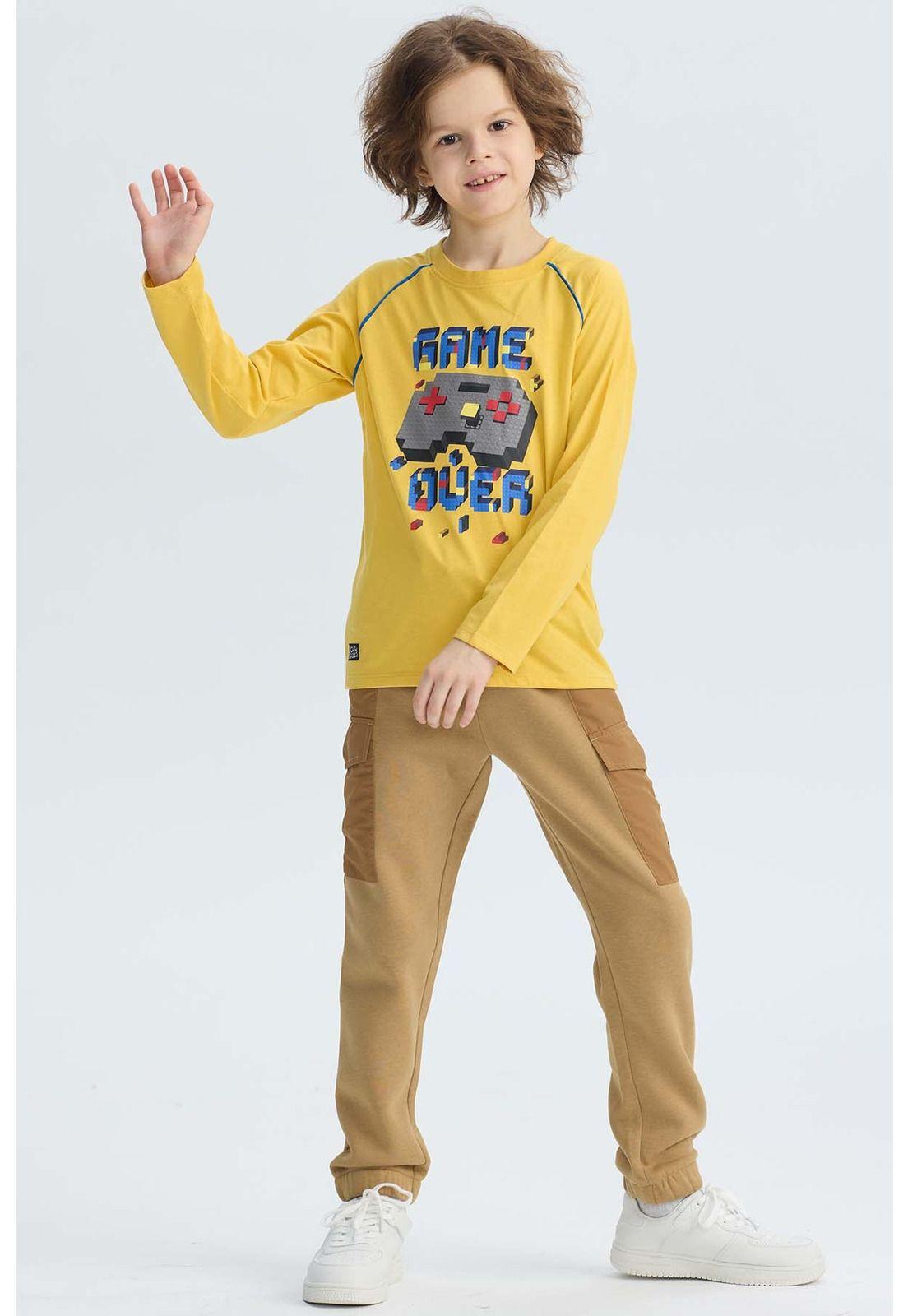 Pantalón Buzo Niño Jogger Cargo Kaki-3