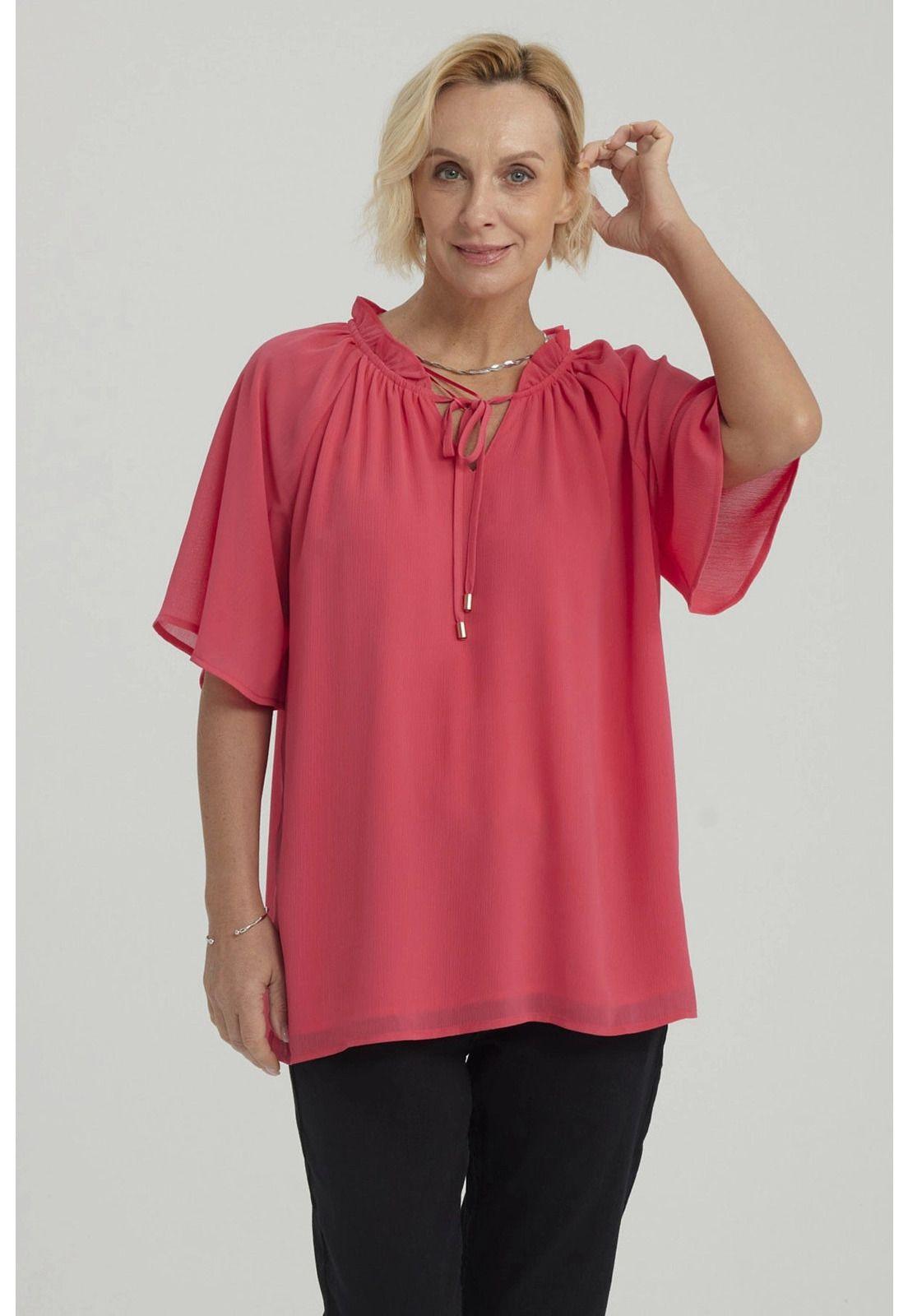 Blusa Mujer Con Cordón Fucsia-0