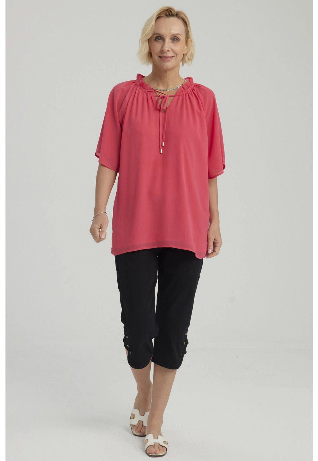 Blusa Mujer Con Cordón Fucsia-1
