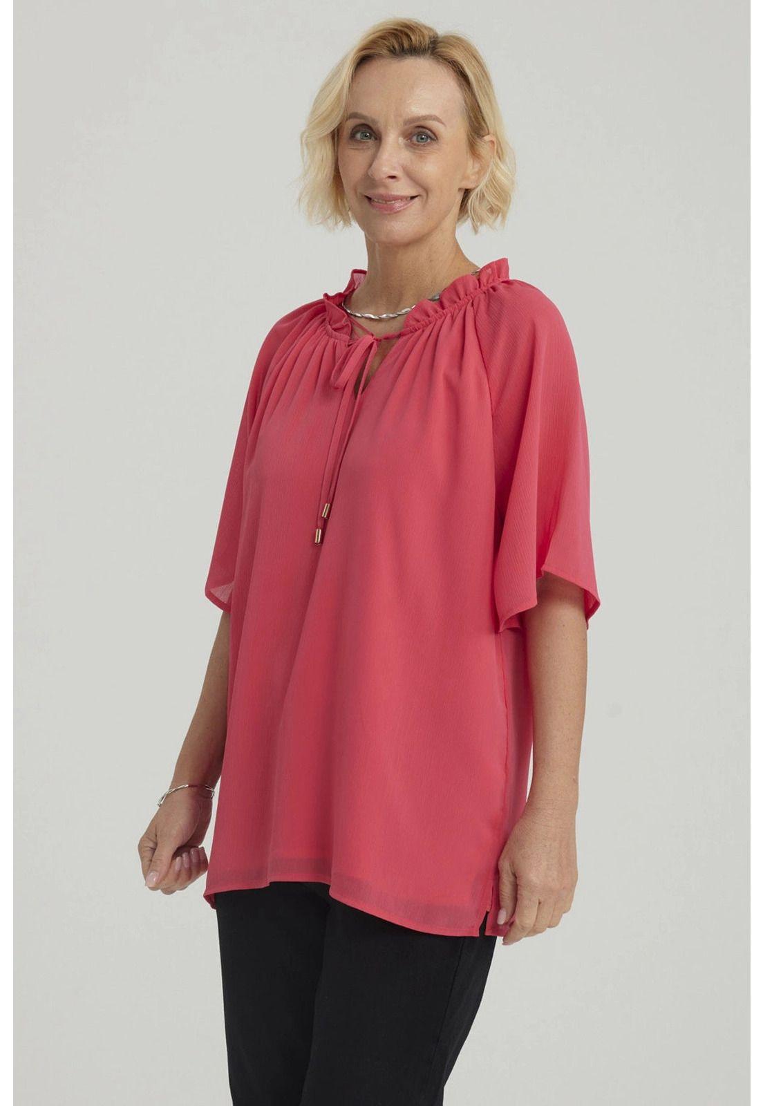Blusa Mujer Con Cordón Fucsia-3
