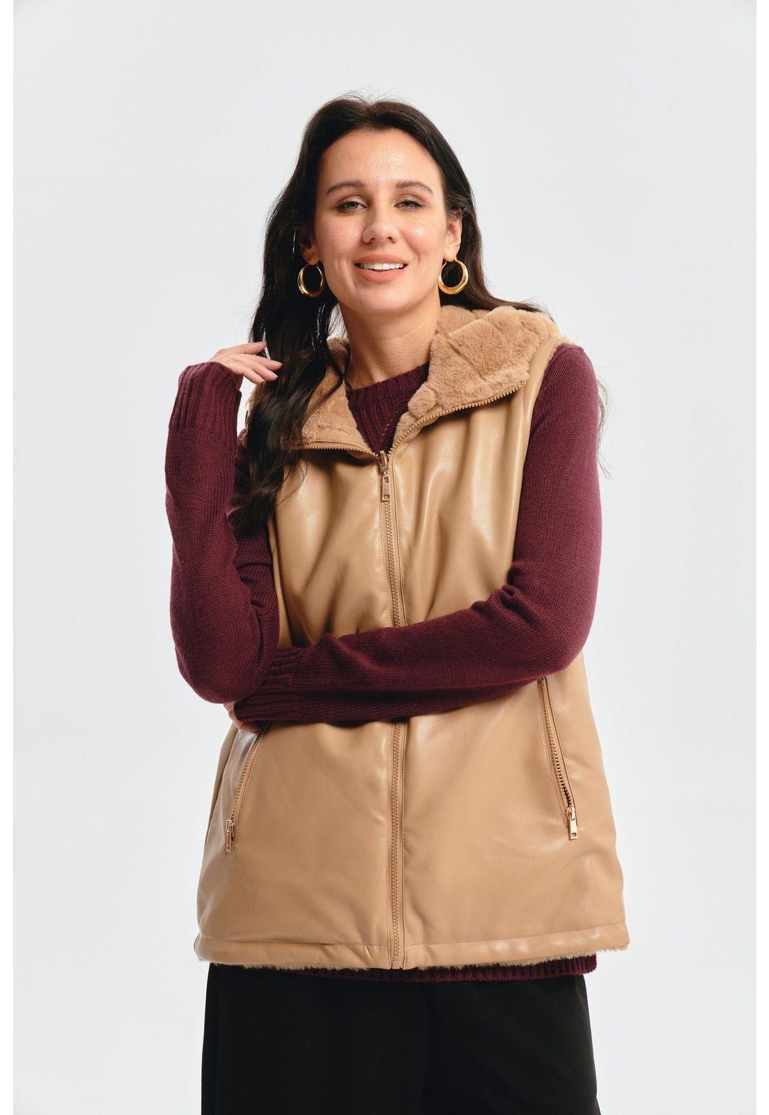 Chaqueta Mujer Slim Reversible Beige-0