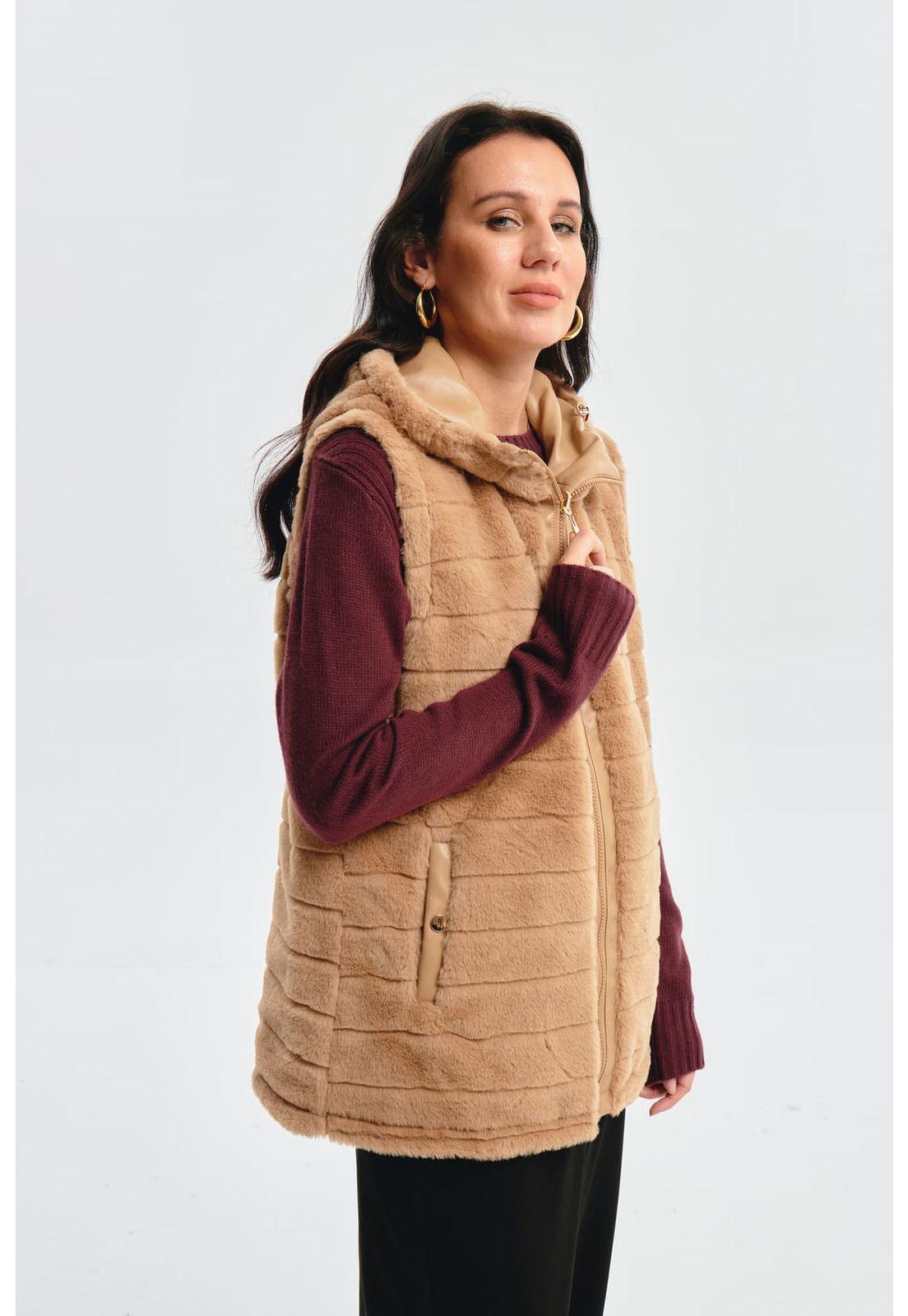 Chaqueta Mujer Slim Reversible Beige-2