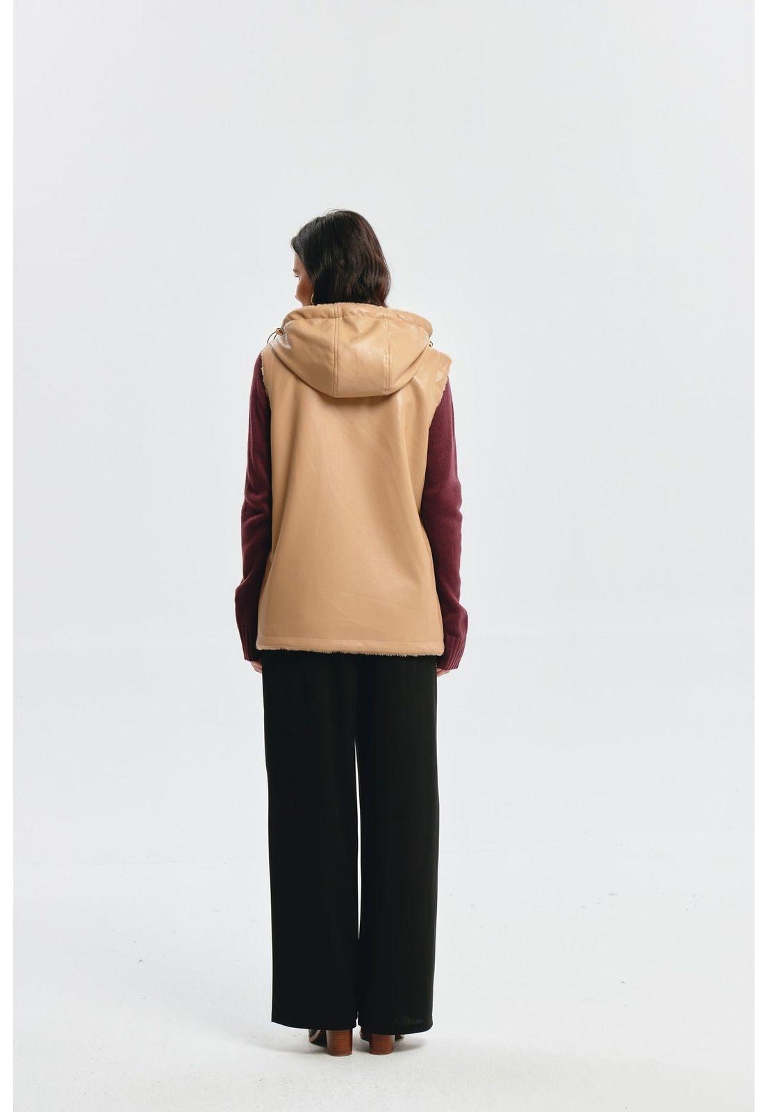 Chaqueta Mujer Slim Reversible Beige-5