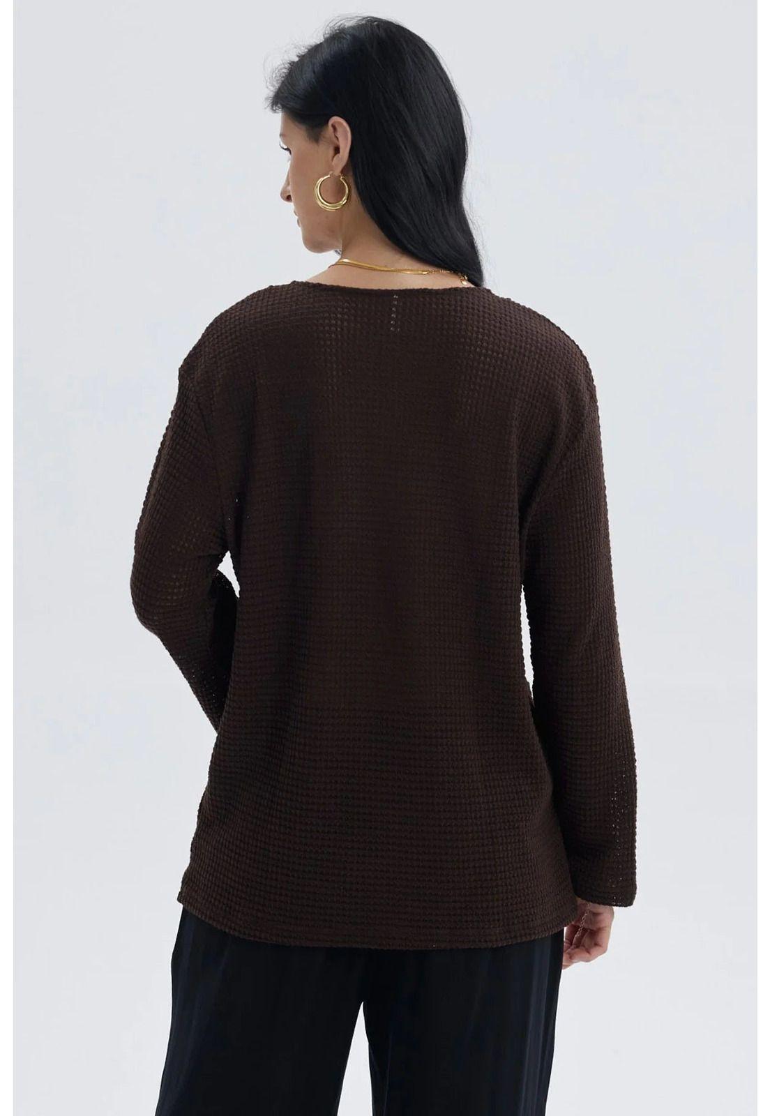 Polera Mujer Calada Salida De Baño Chocolate-2