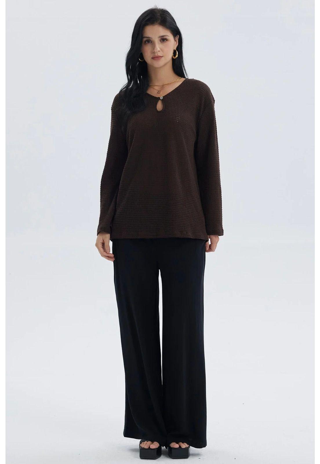 Polera Mujer Calada Salida De Baño Chocolate-3