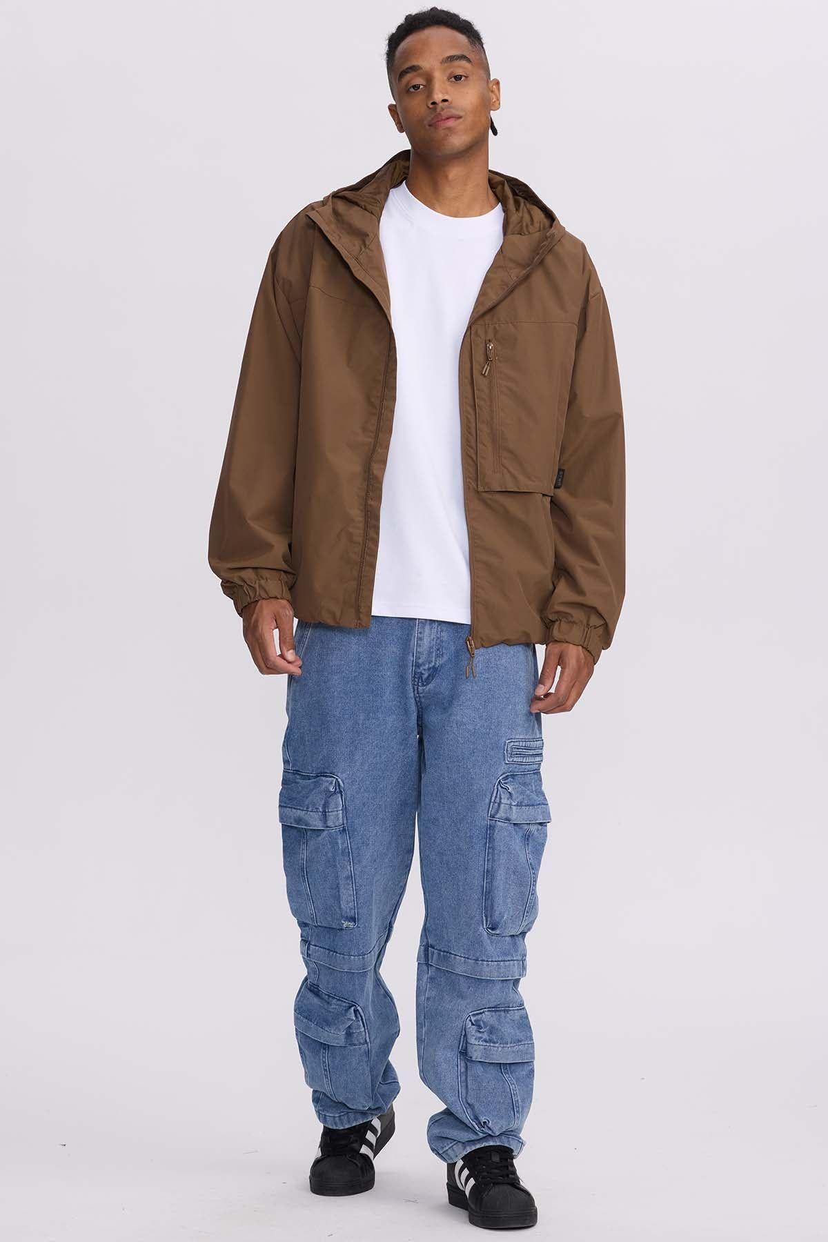 Chaqueta Hombre Cortaviento Camel-3