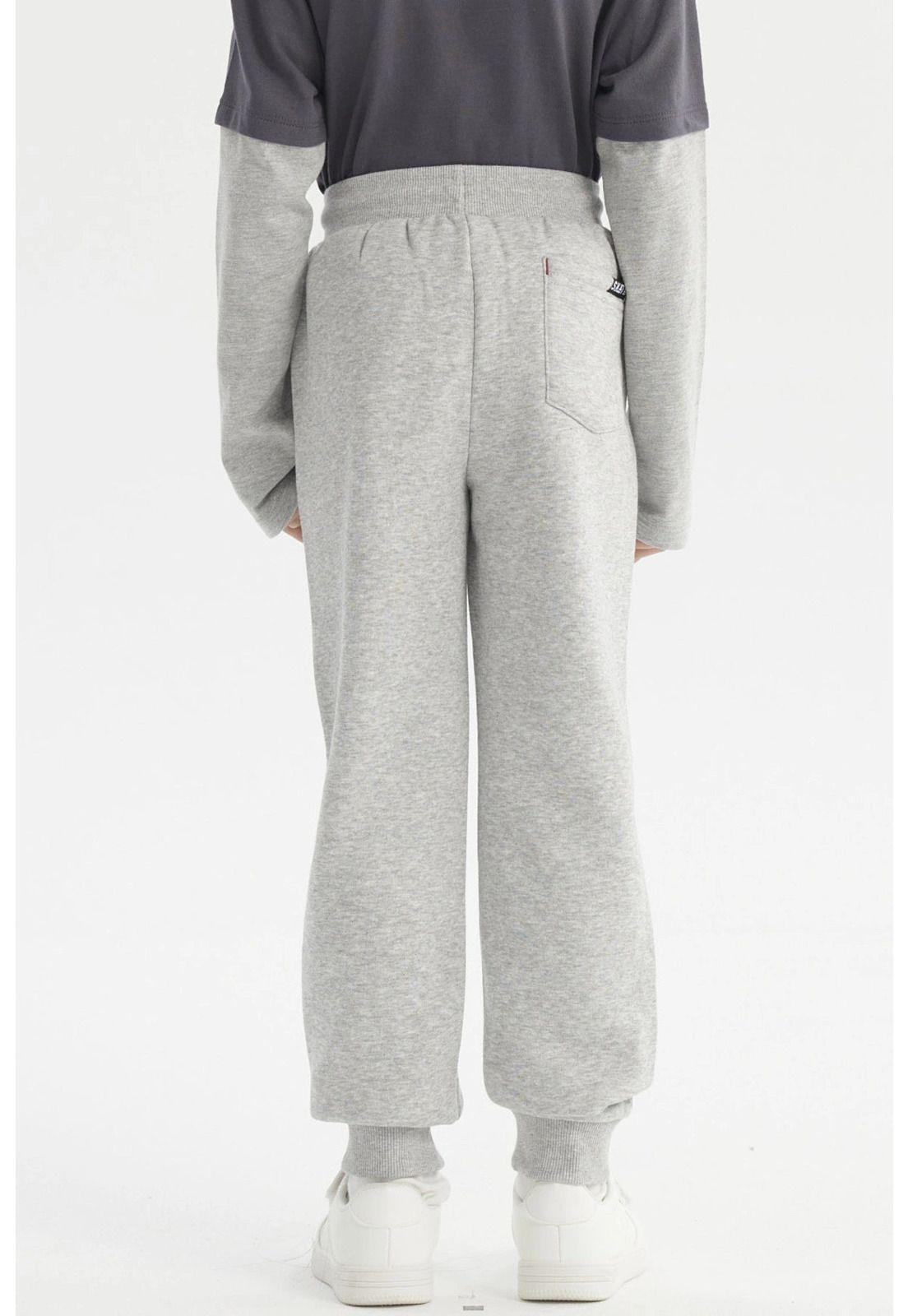 Pantalón Buzo Niño Jogger Gris Melange - ll-1