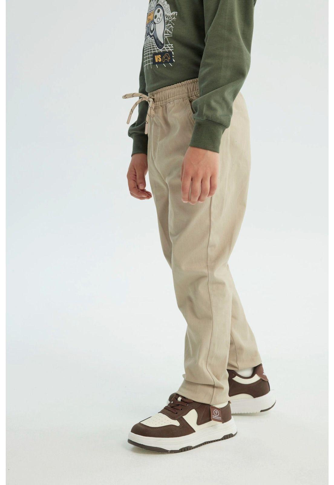 Pantalón Niño Pitillo Beige-1
