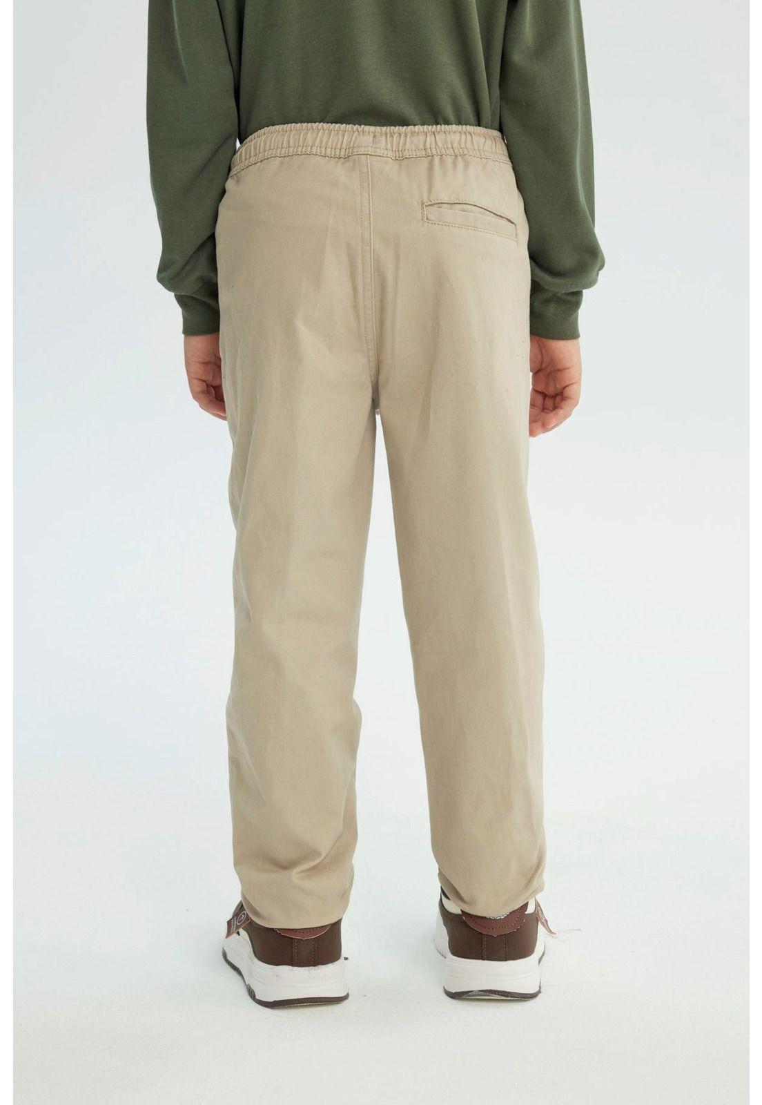 Pantalón Niño Pitillo Beige-2