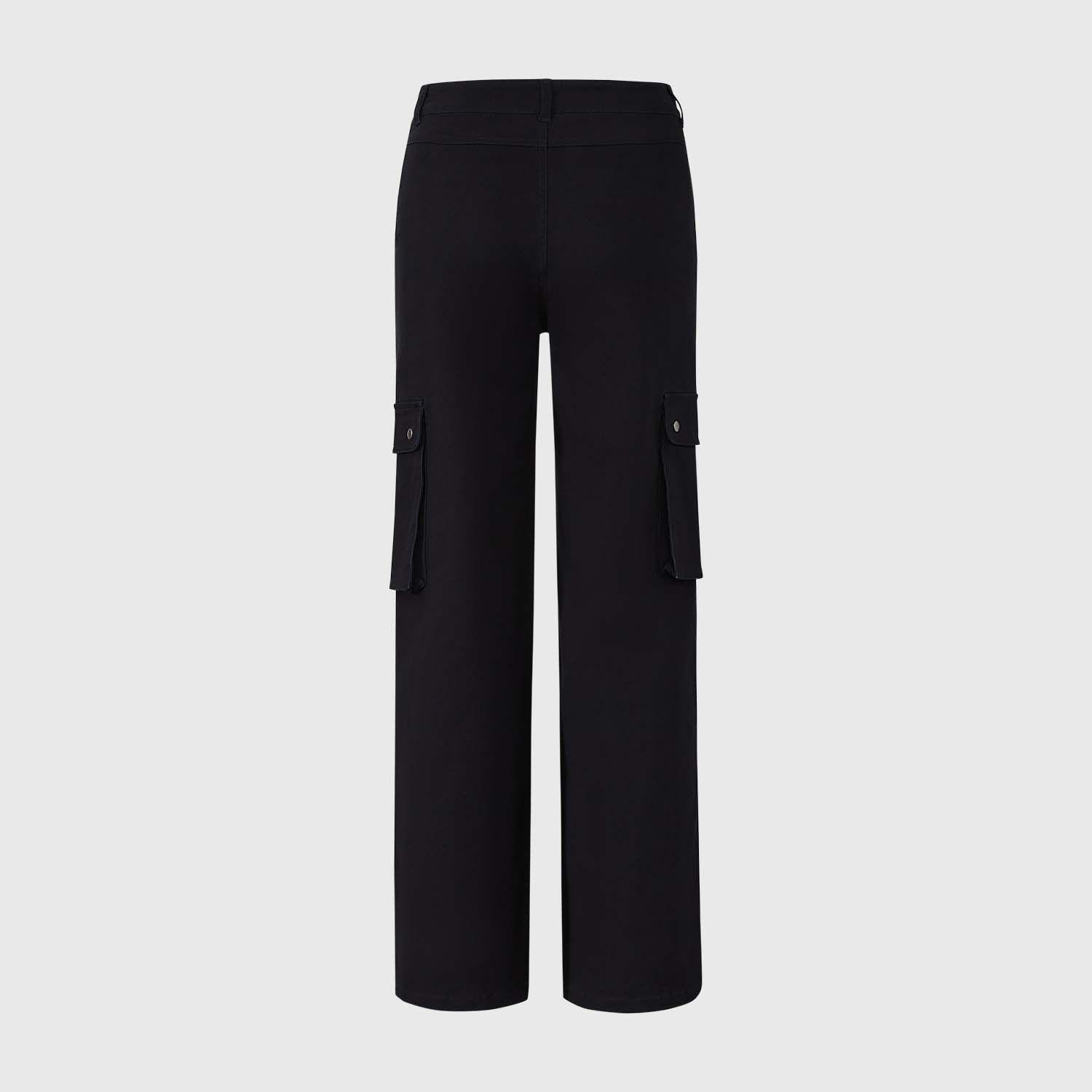 Pantalón Niña Wide Leg Cargo Negro Fashion's Park-1